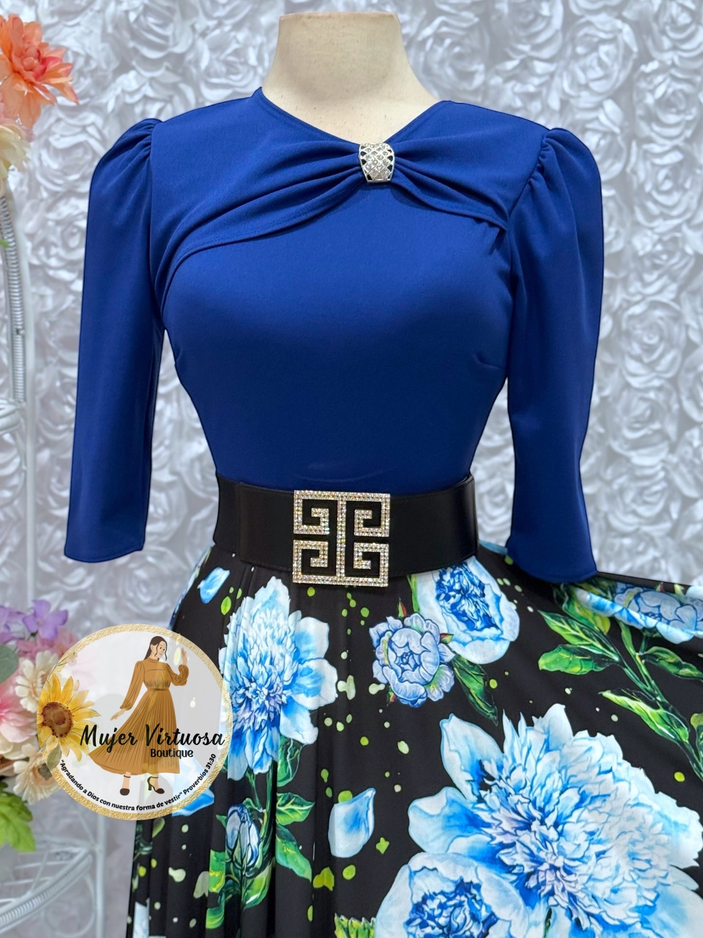 Rosalie Royal Blue Floral Dress