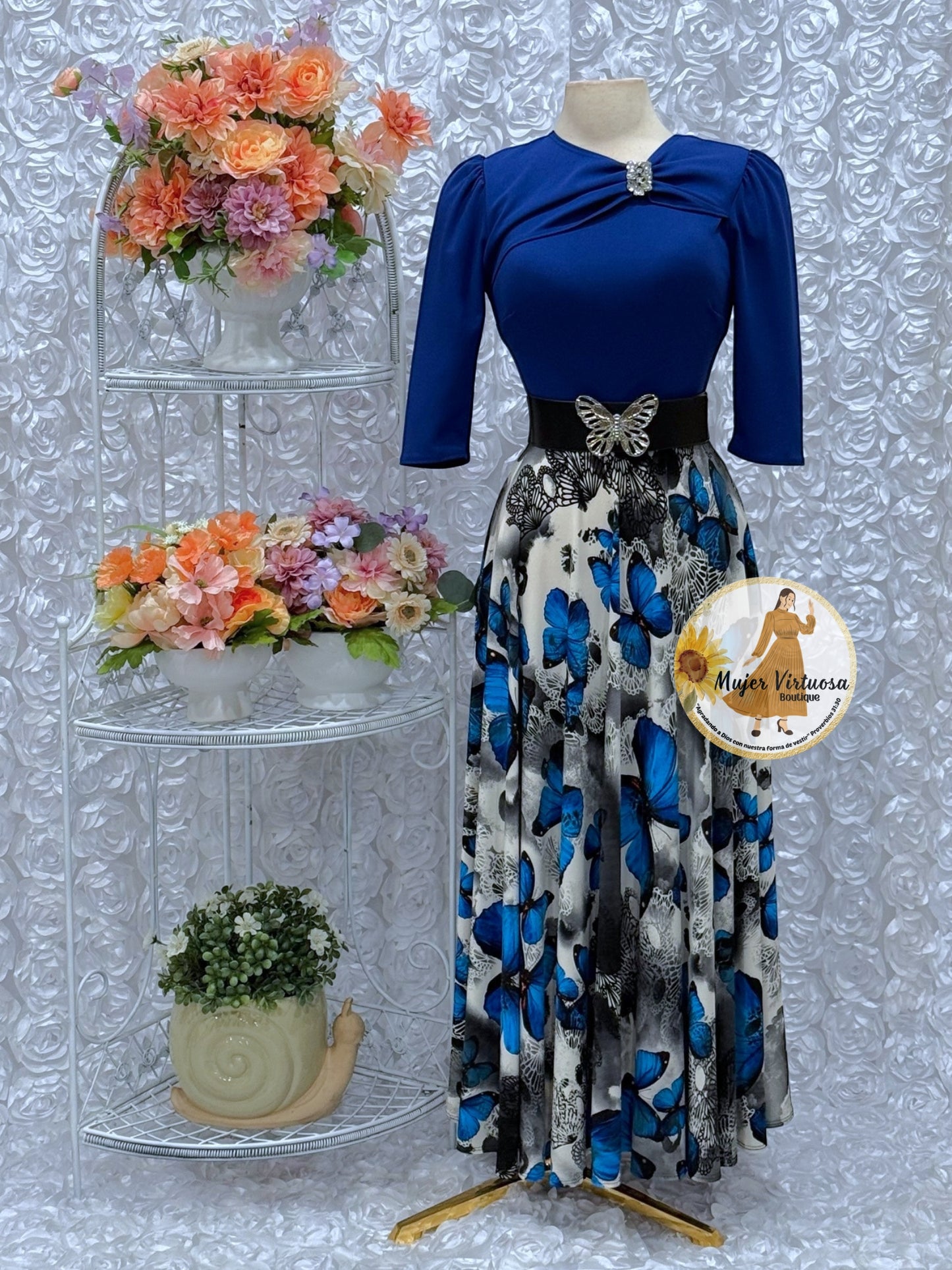 Rosalie Royal Blue Butterfly Dress