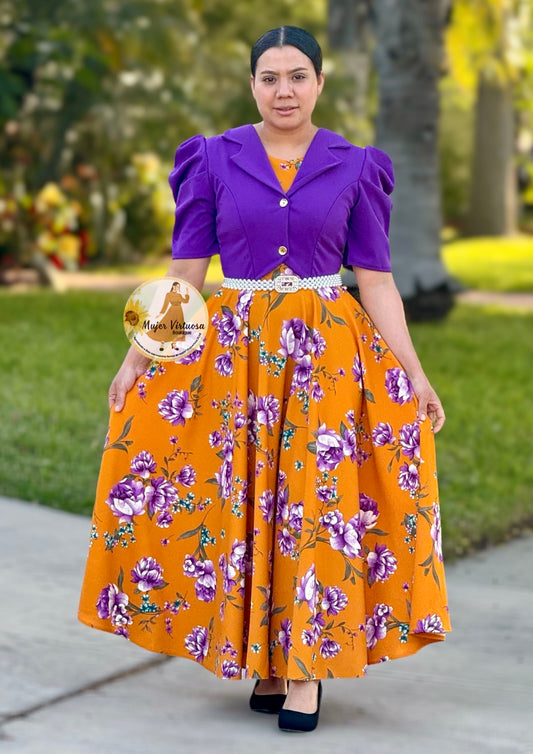 Arlet Purple Blazer Floral Dress