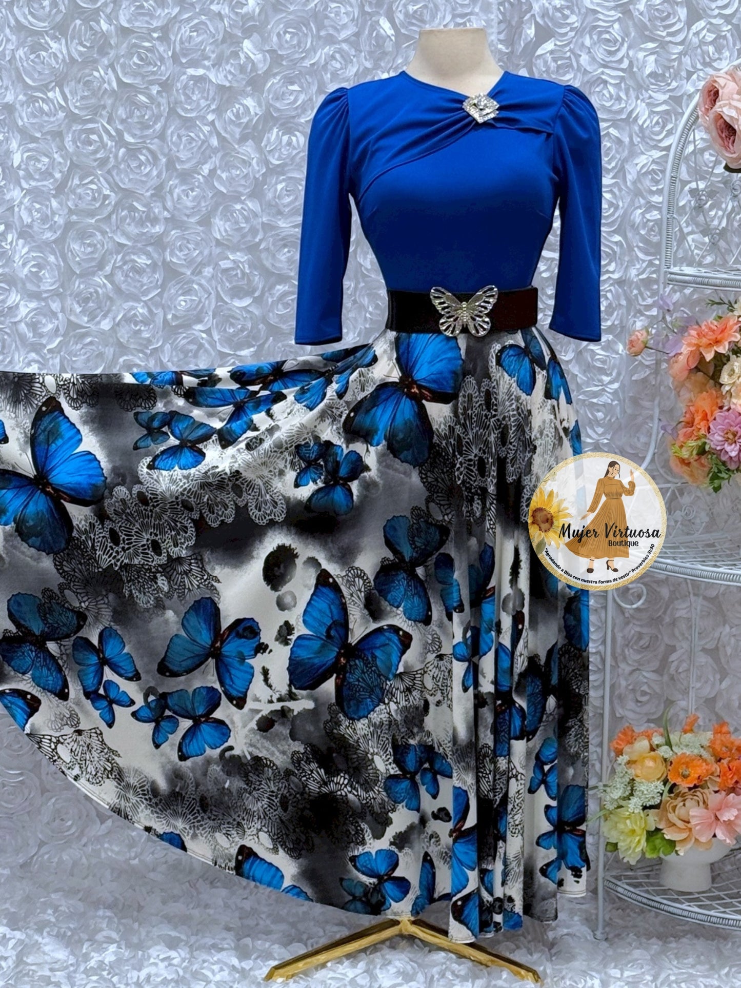 Rosalie Royal Blue Butterflies Dress