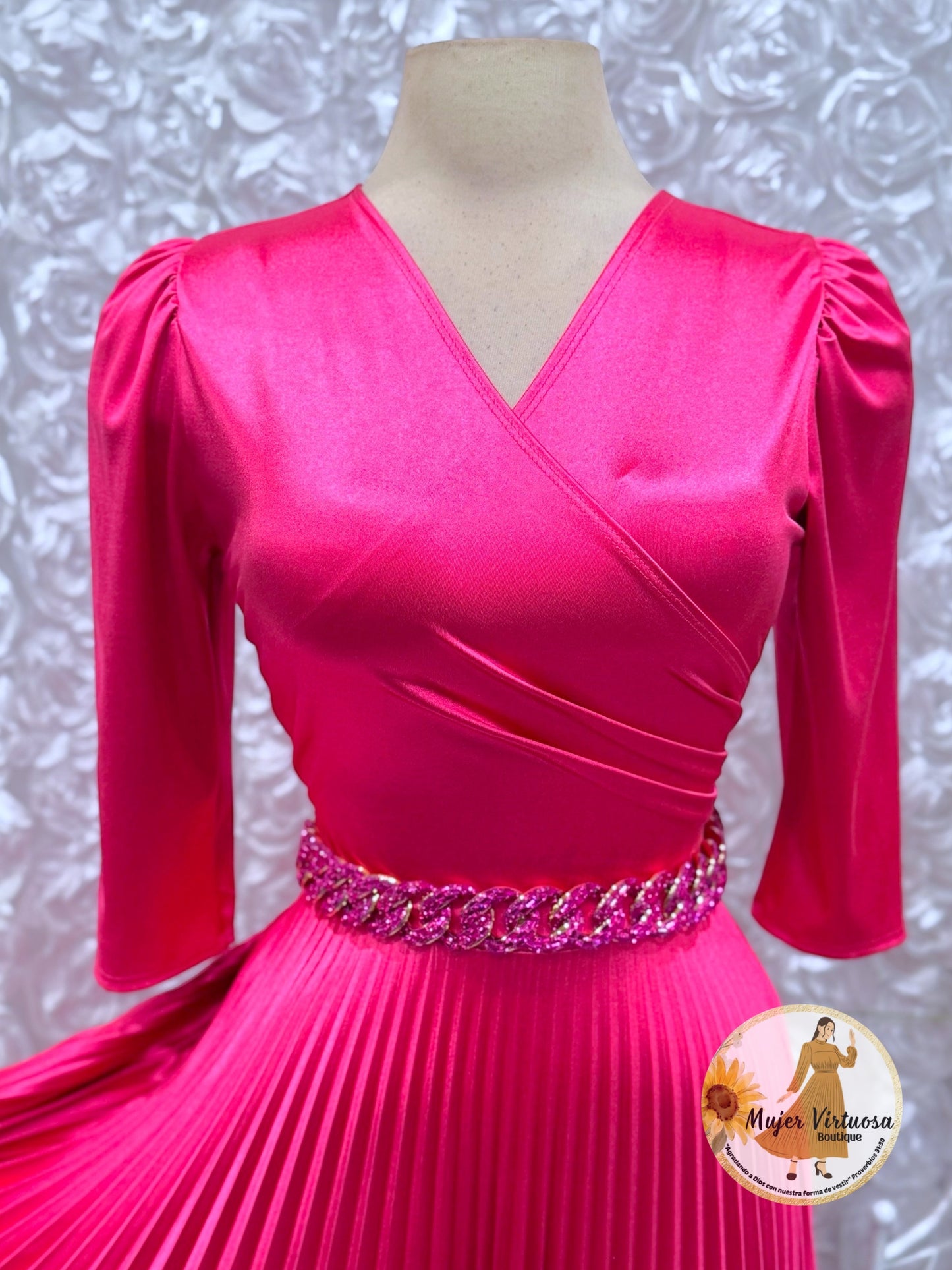 Fucsia & Gold Chain Belt