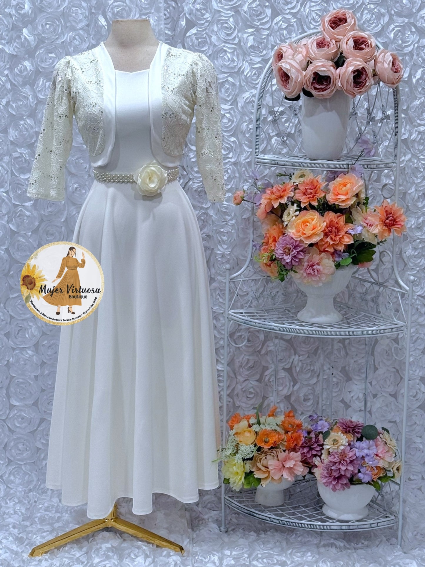 Emma Ivory Lace Blazer Dress