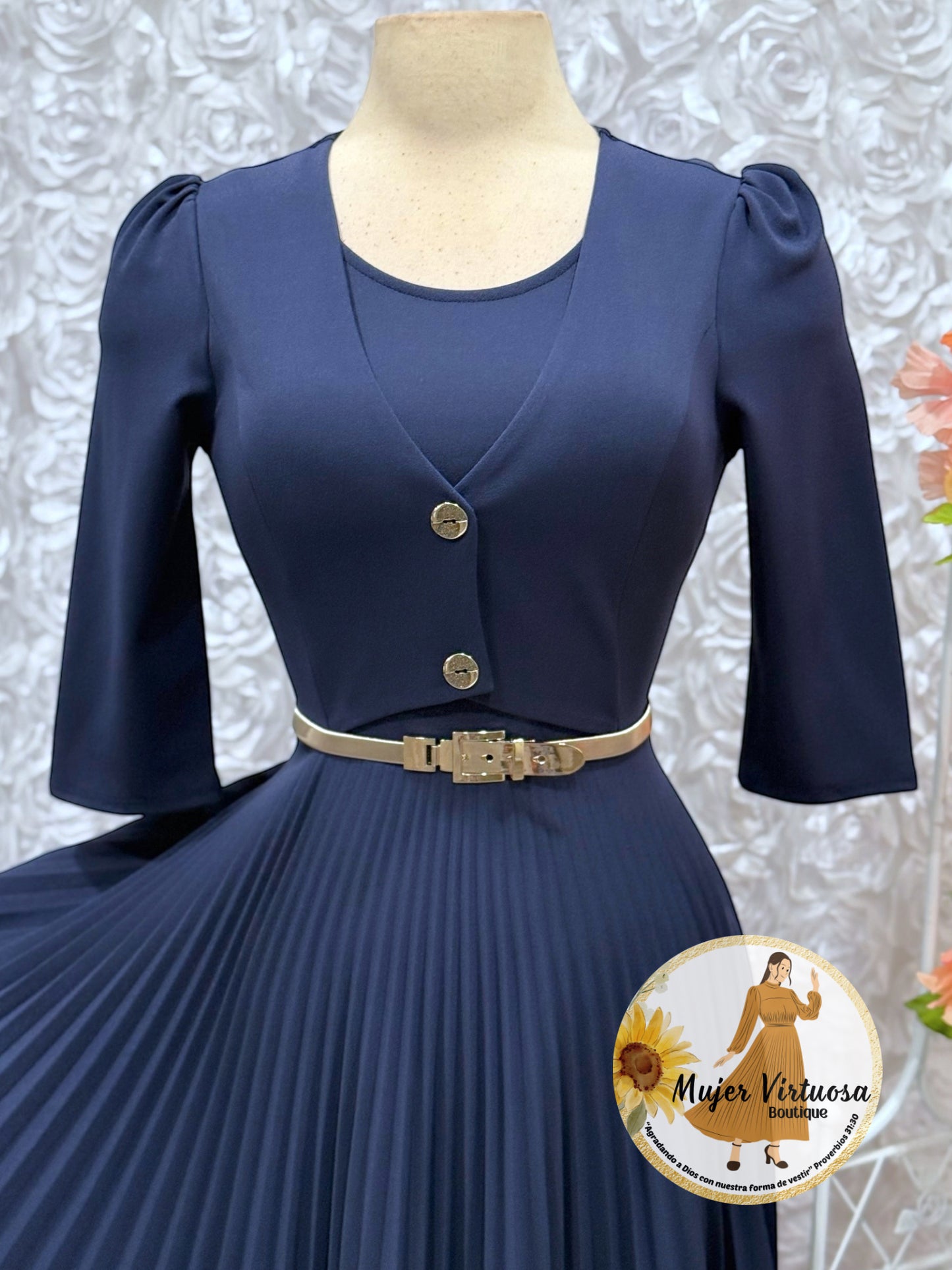 Milena Navy Blazer Midi Dress