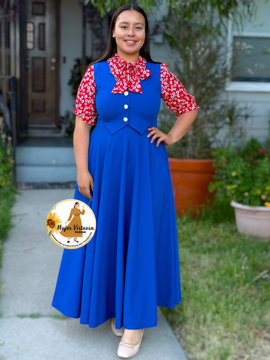 Sara Royal Blue Vest Overall