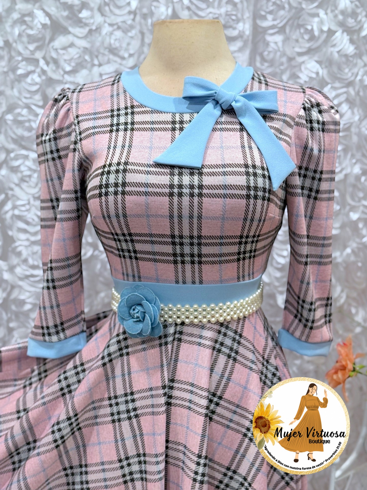 Juliette Pink/Blue Plaid Dress