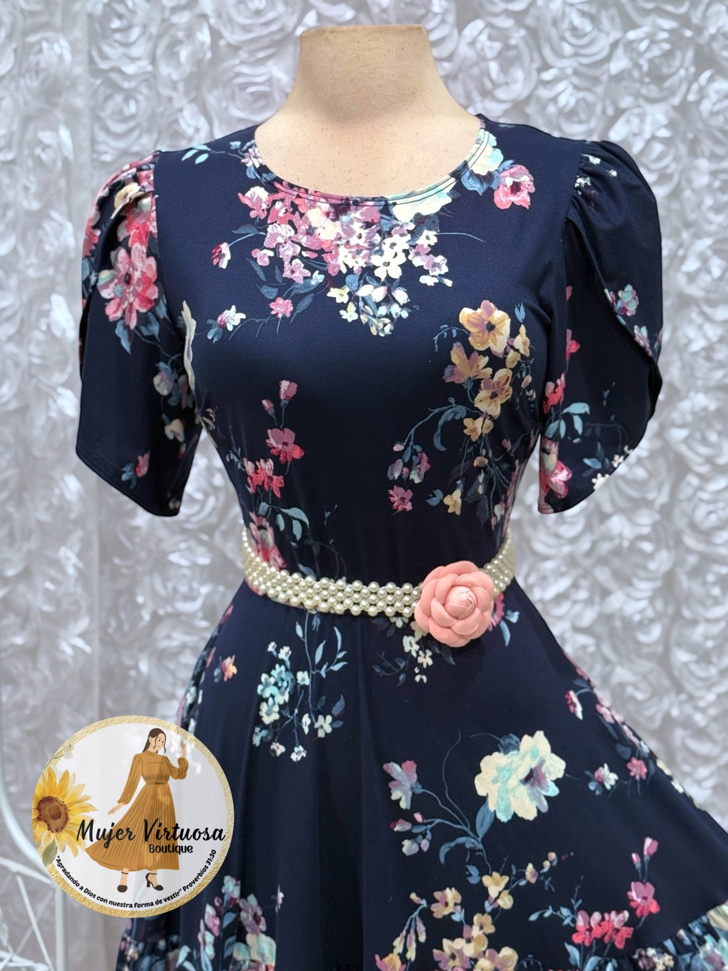 Abigail Navy Floral Dress