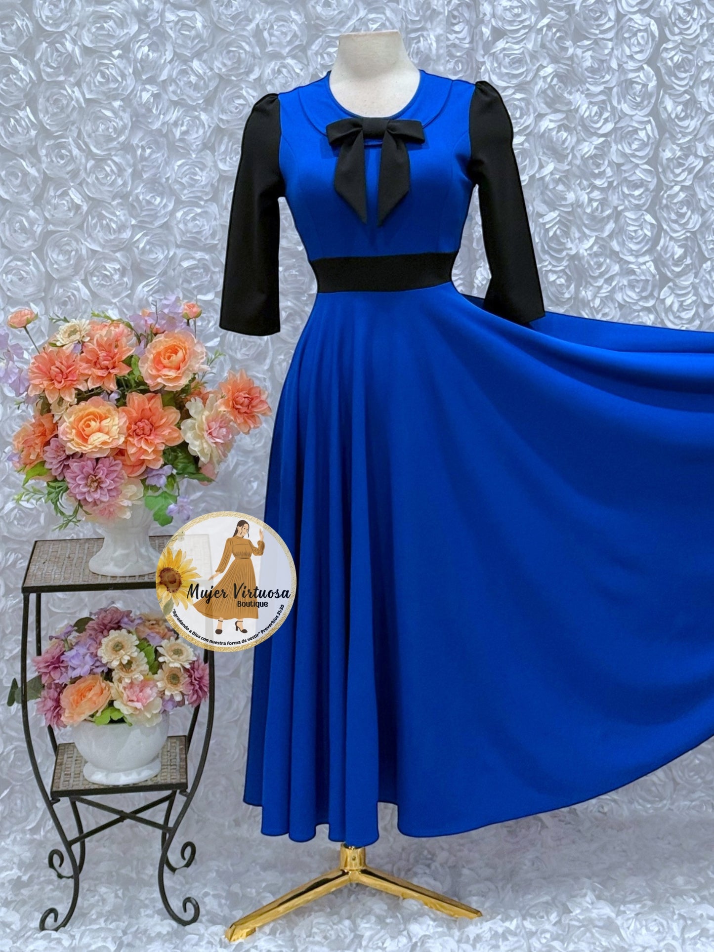 Agatha Royal Blue/Black Sailor Dress