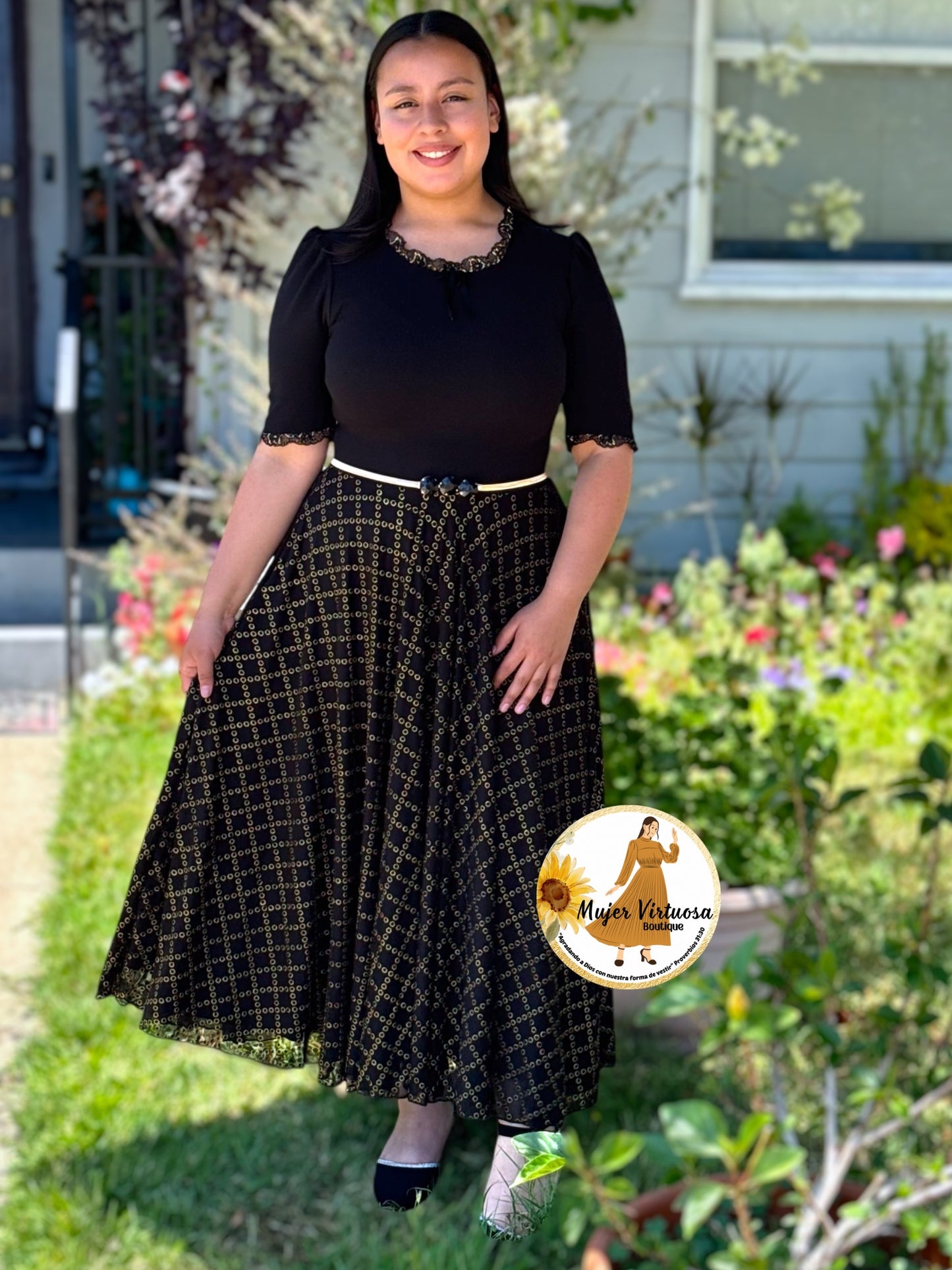 Noelia Black & Gold Dress