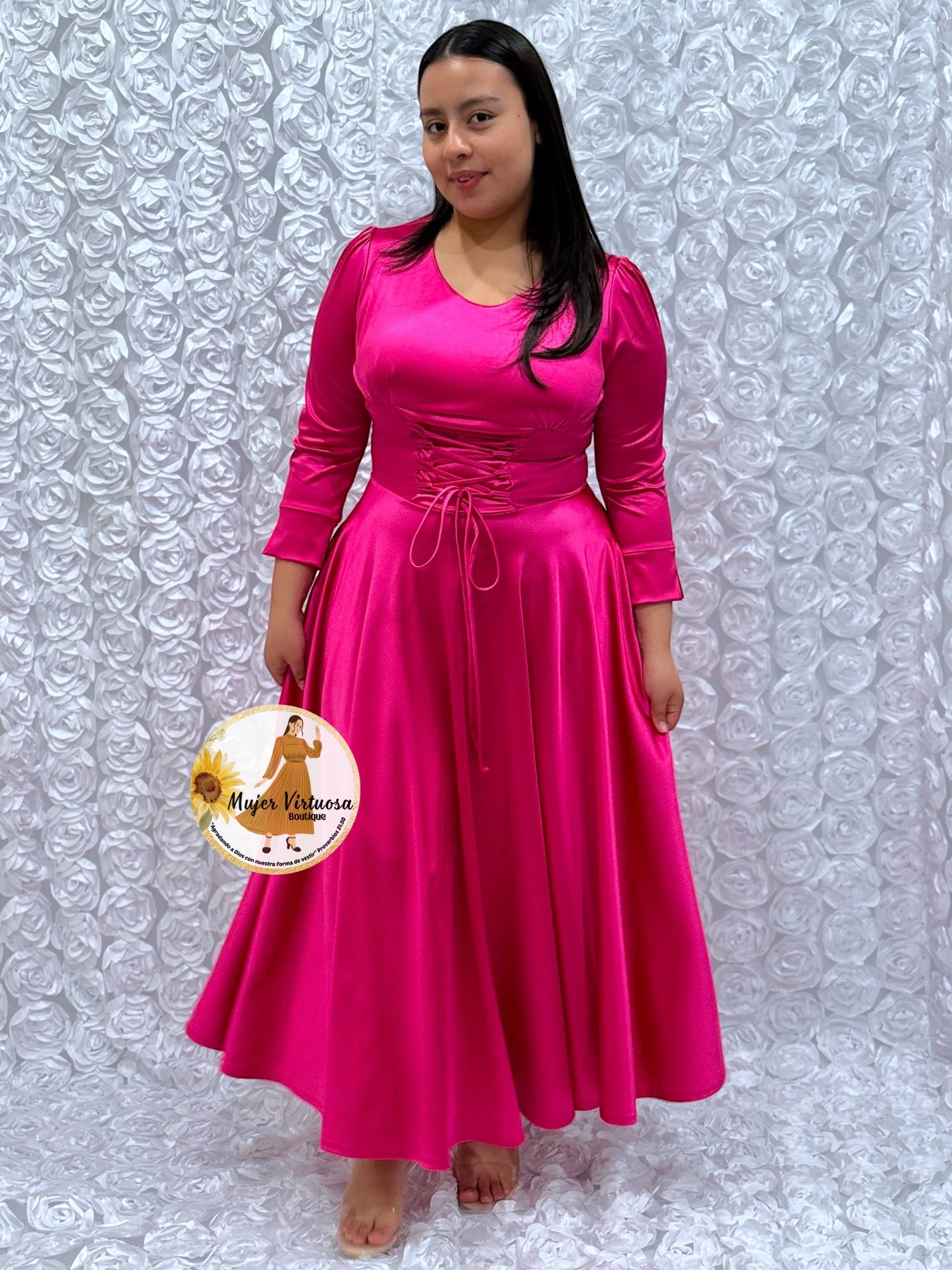 Fucsia Corset Satin Dress