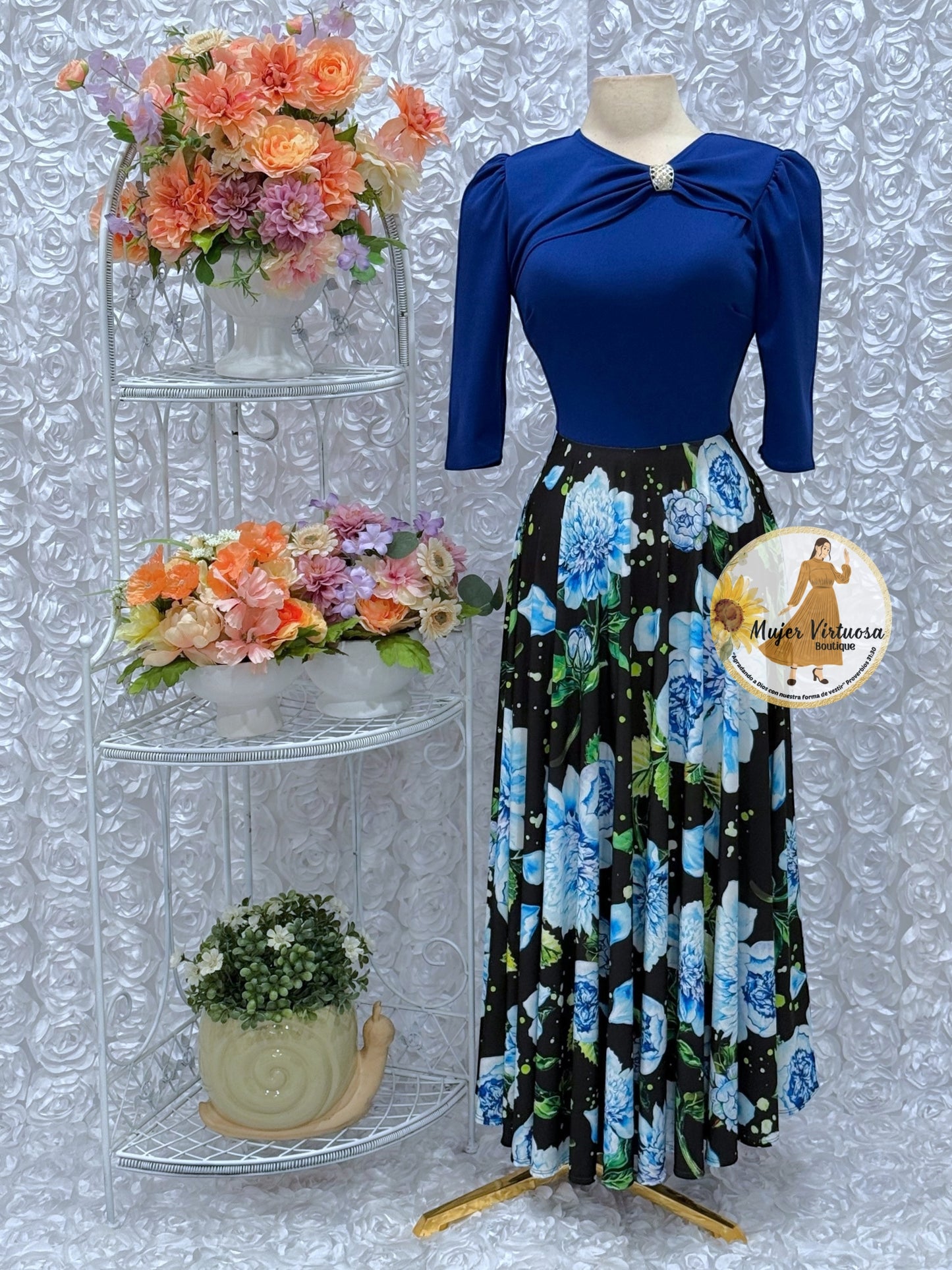 Rosalie Royal Blue Floral Dress