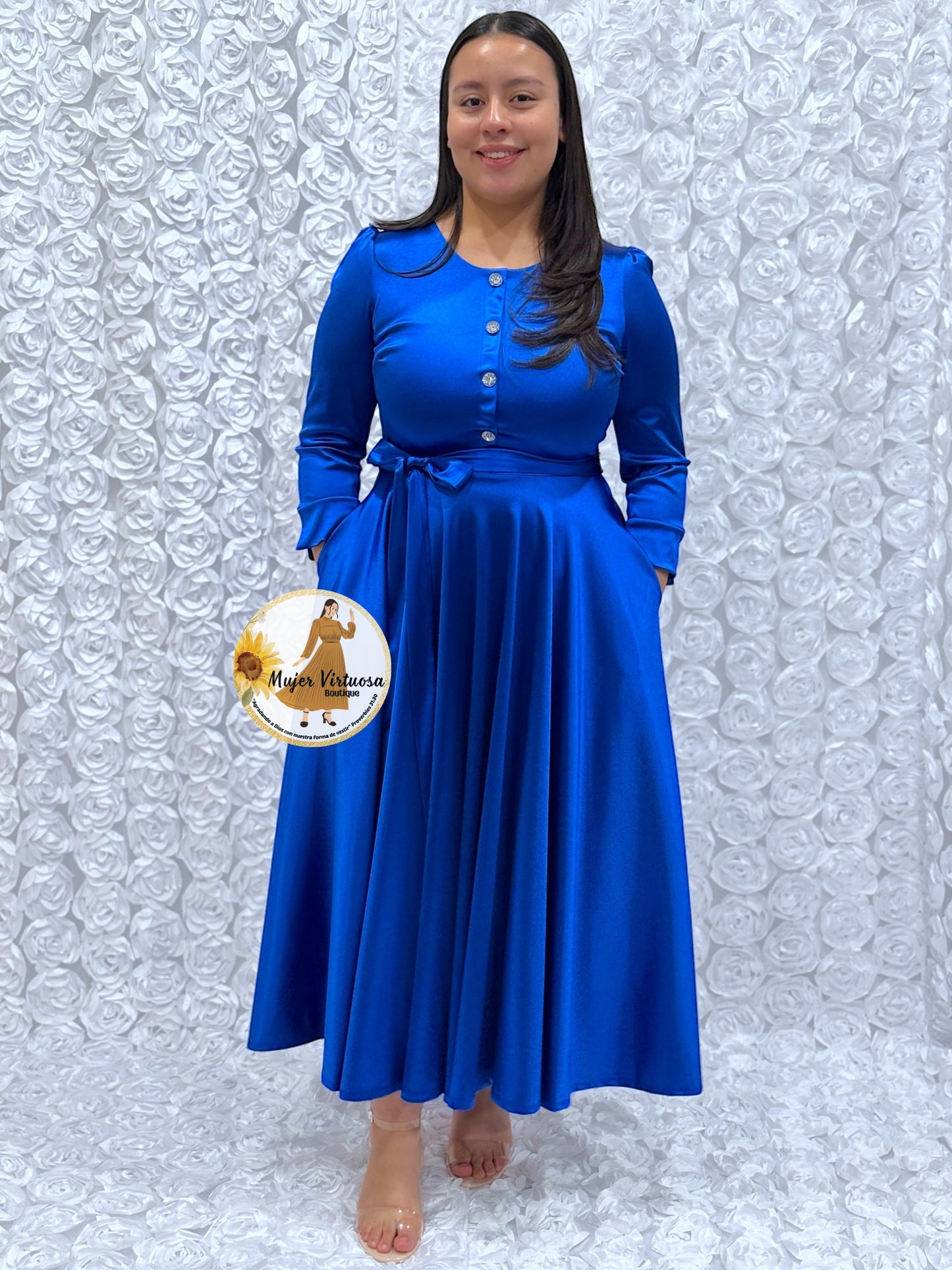 Royal Blue Satin Dress