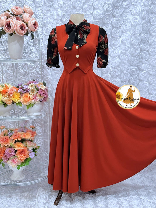 Sara Terracota Vest Overall