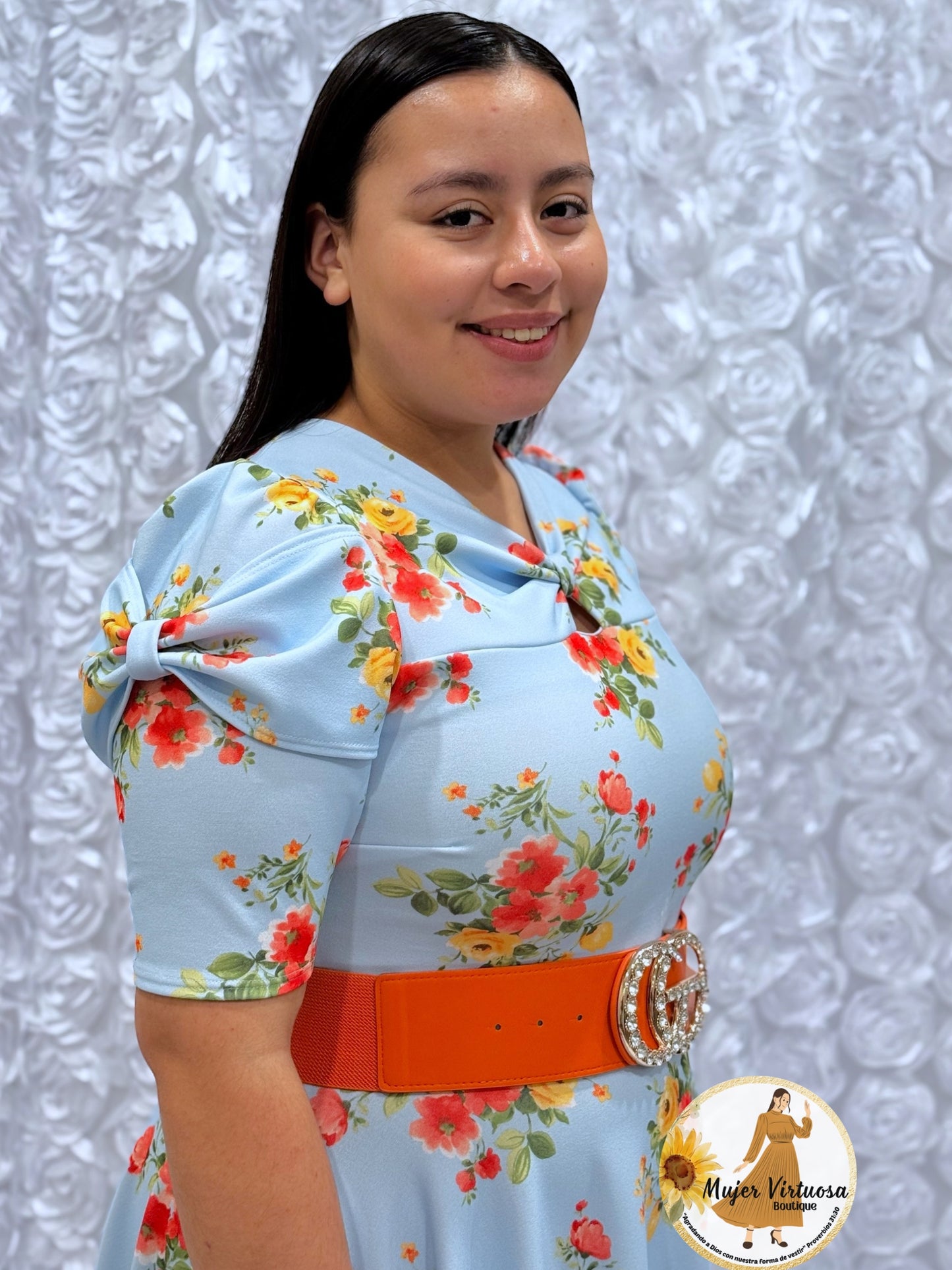 Bianca Baby Blue Floral Dress