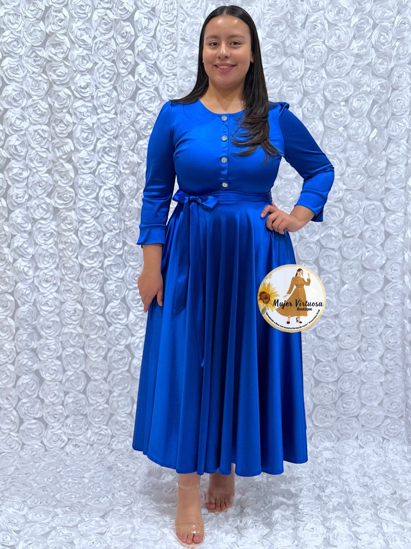 Royal Blue Satin Dress