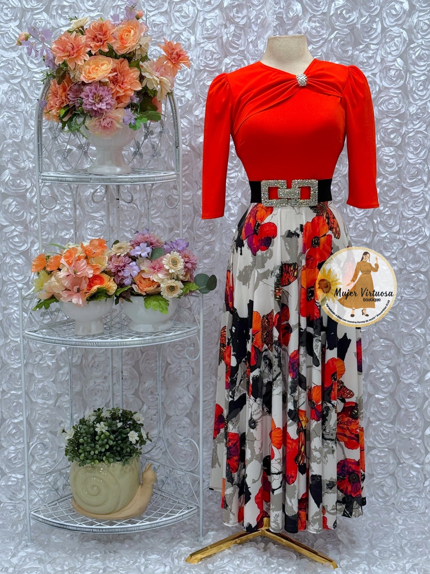Rosalie Orange Butterfly Dress