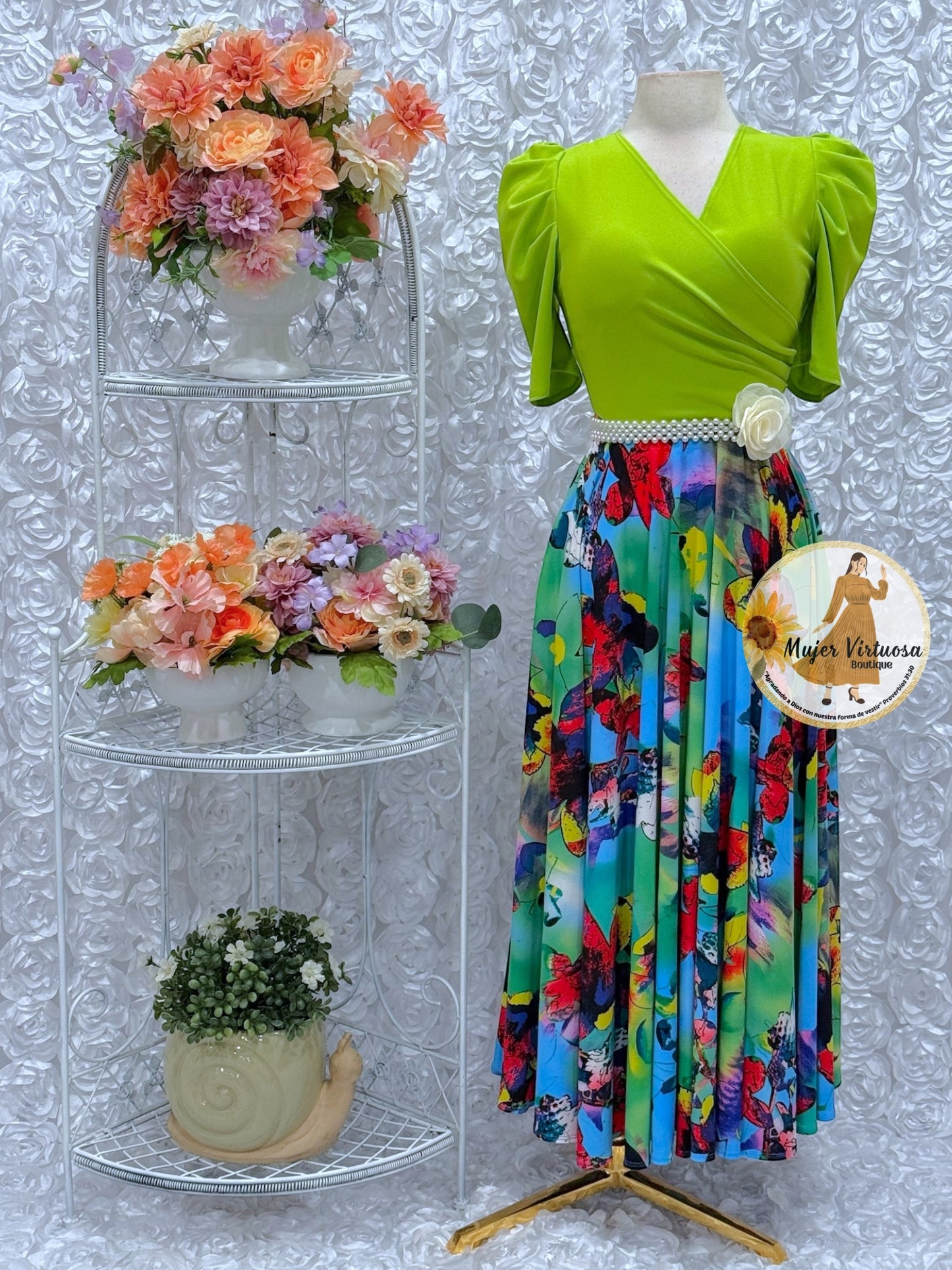 Suri Green Colorful Dress