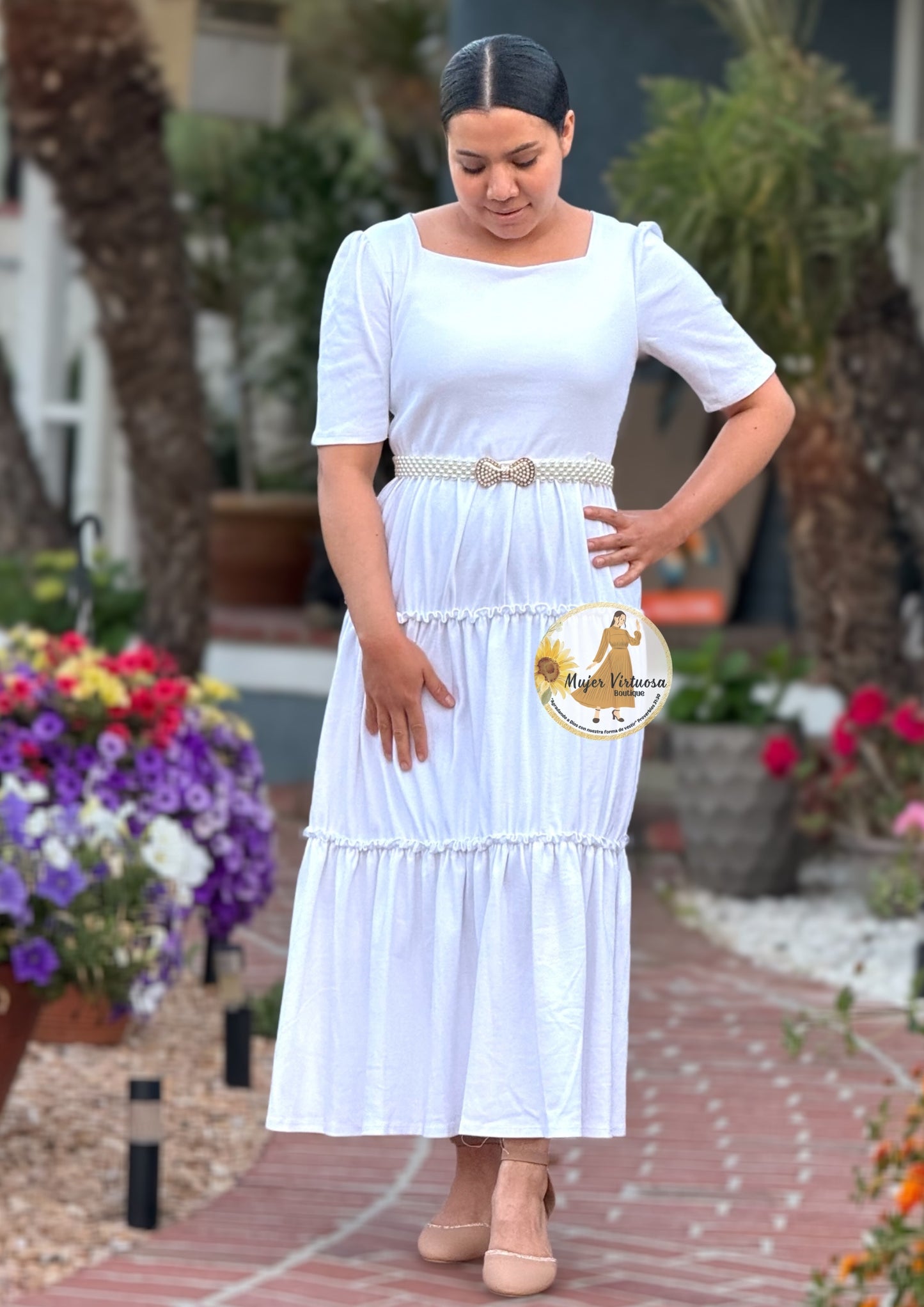 Debora White Summer Dress