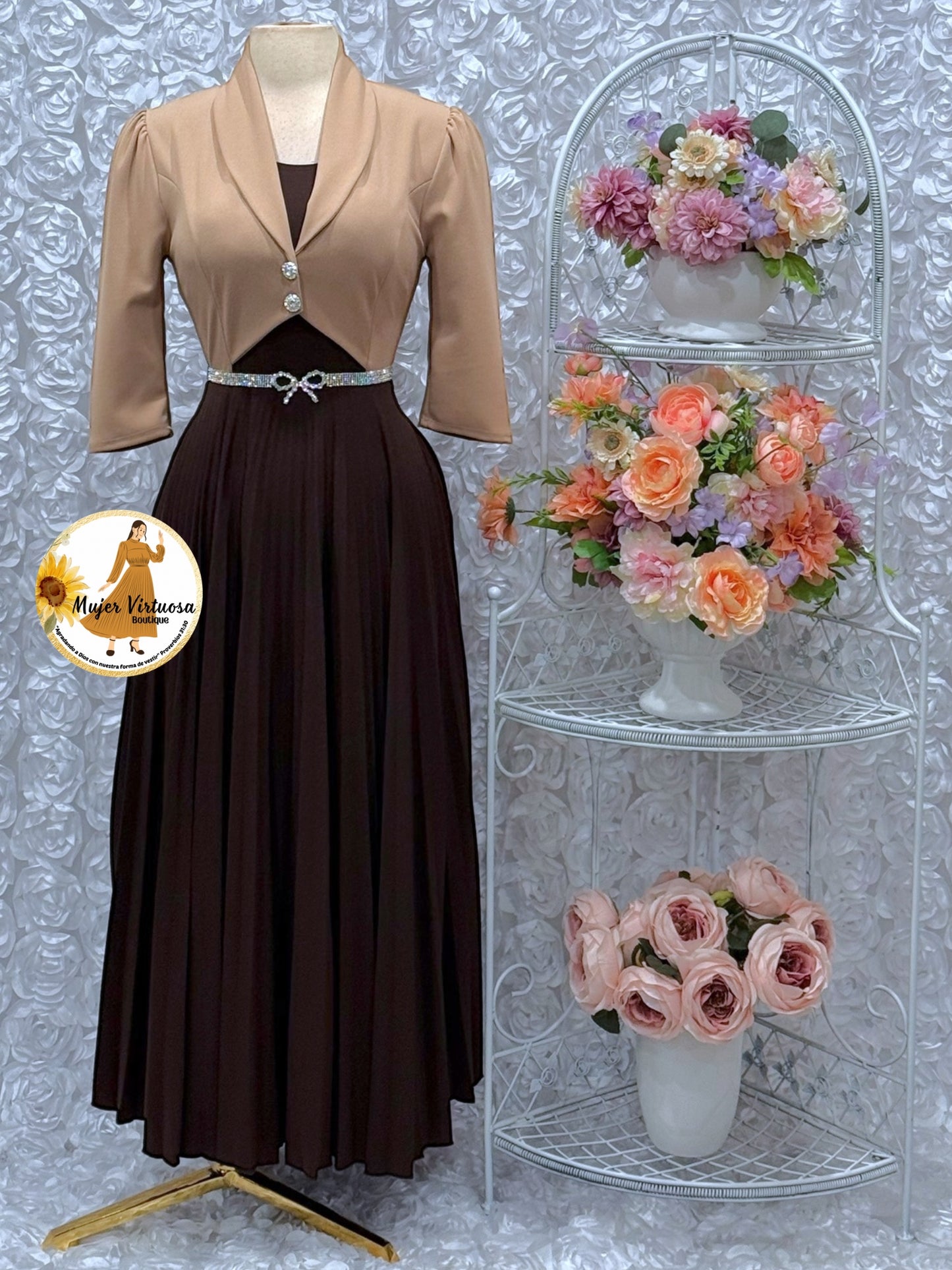 Emely Mocha & Brown Dress