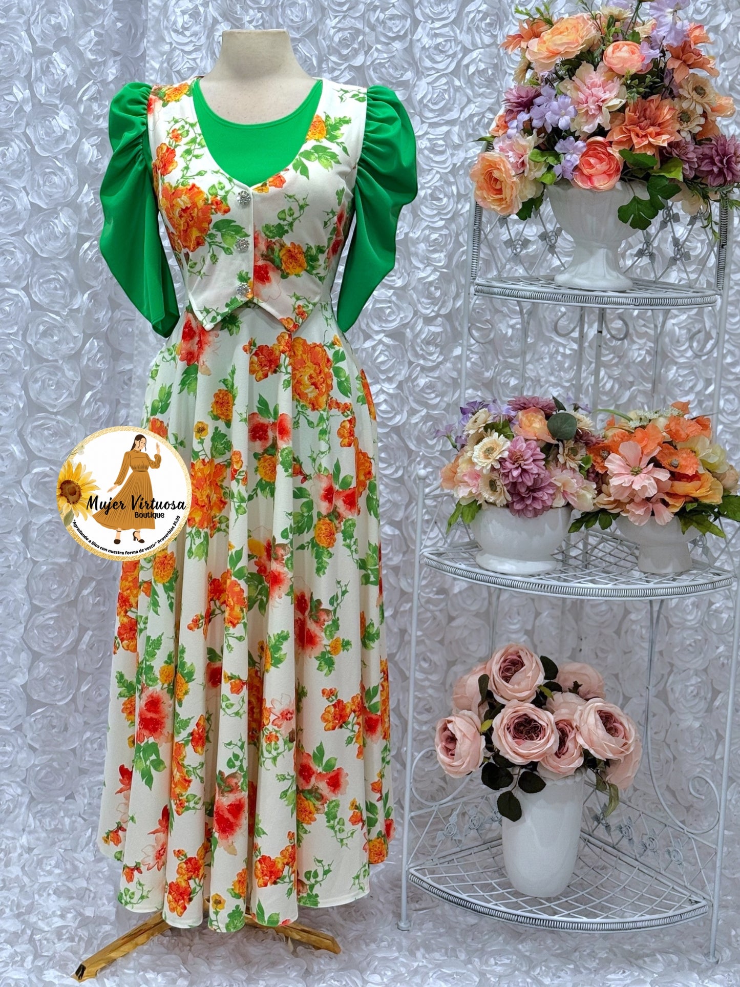 Sara White Floral Vest Overal
