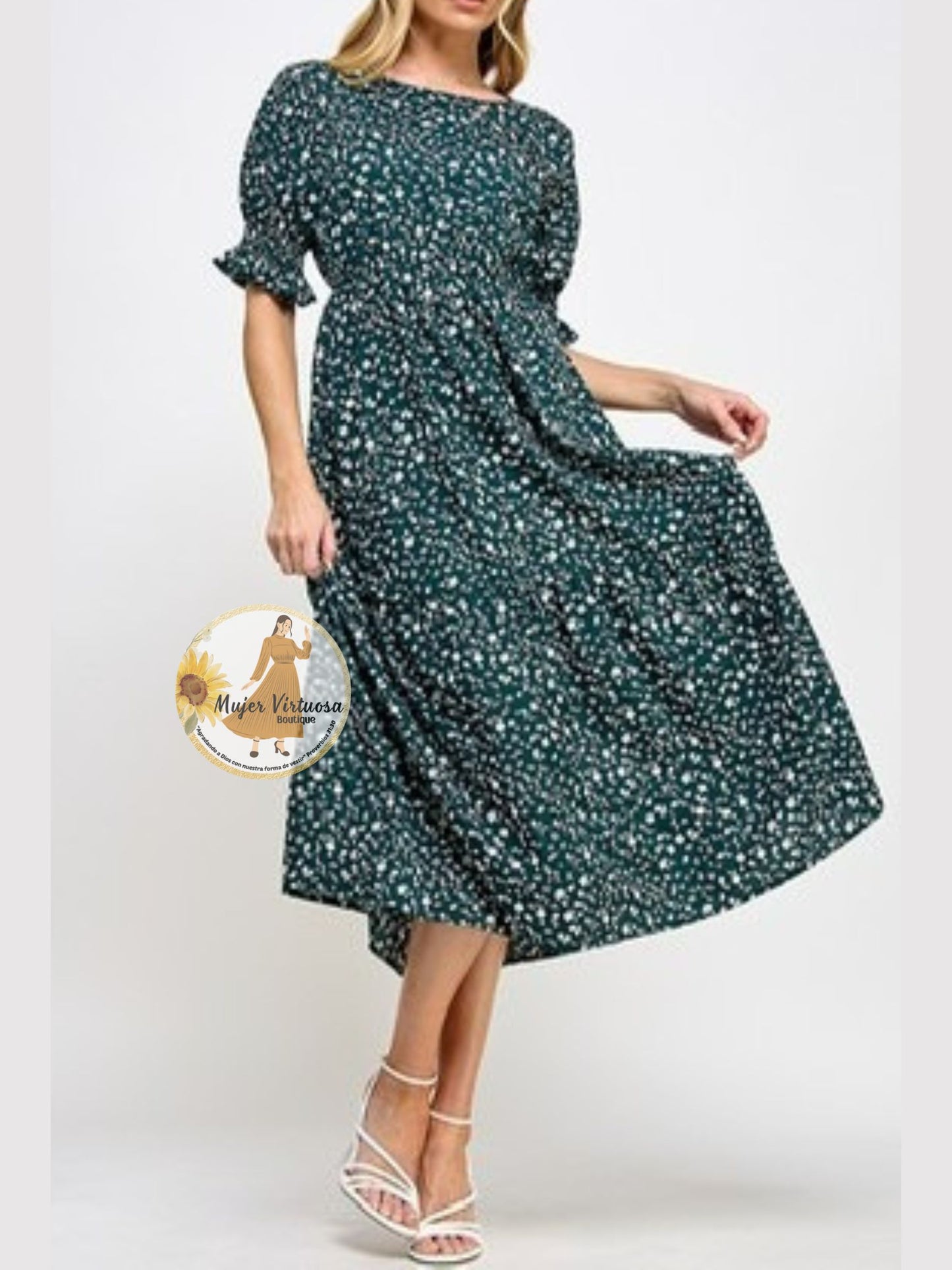 Emerald Floral Dress