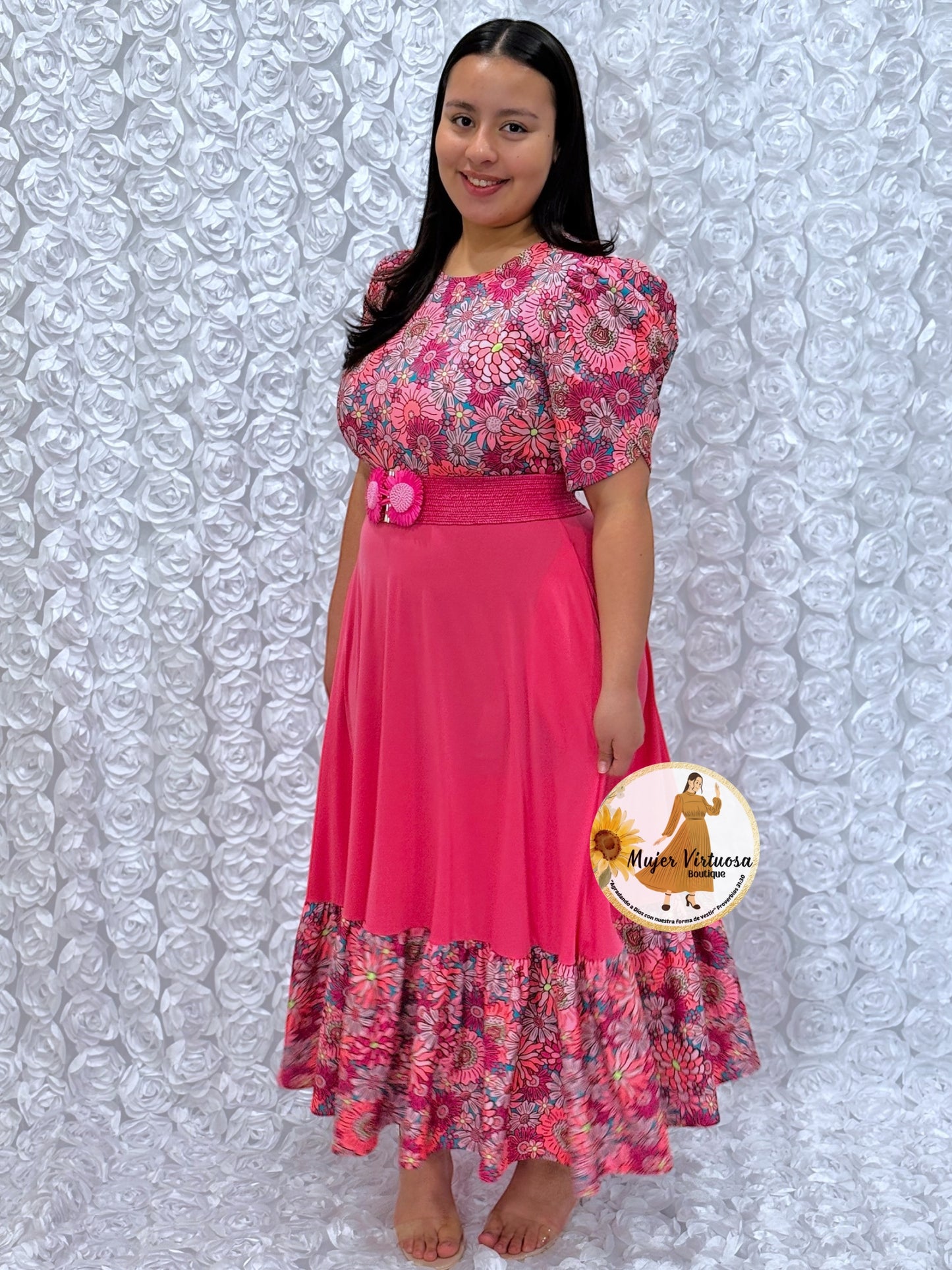 Ruth Floral Top & Pink Maxi Dress