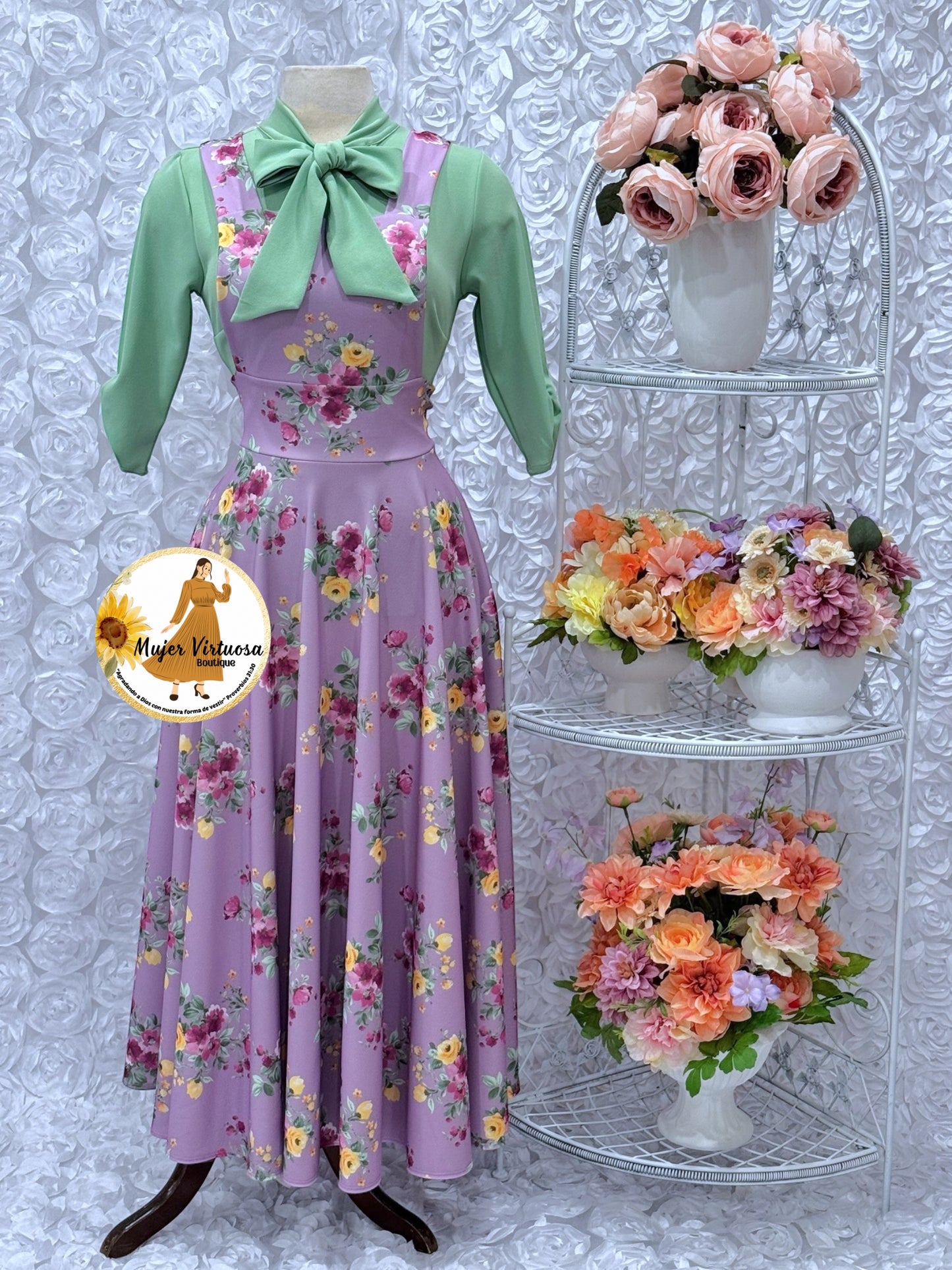 Angie Lilac Floral Overall