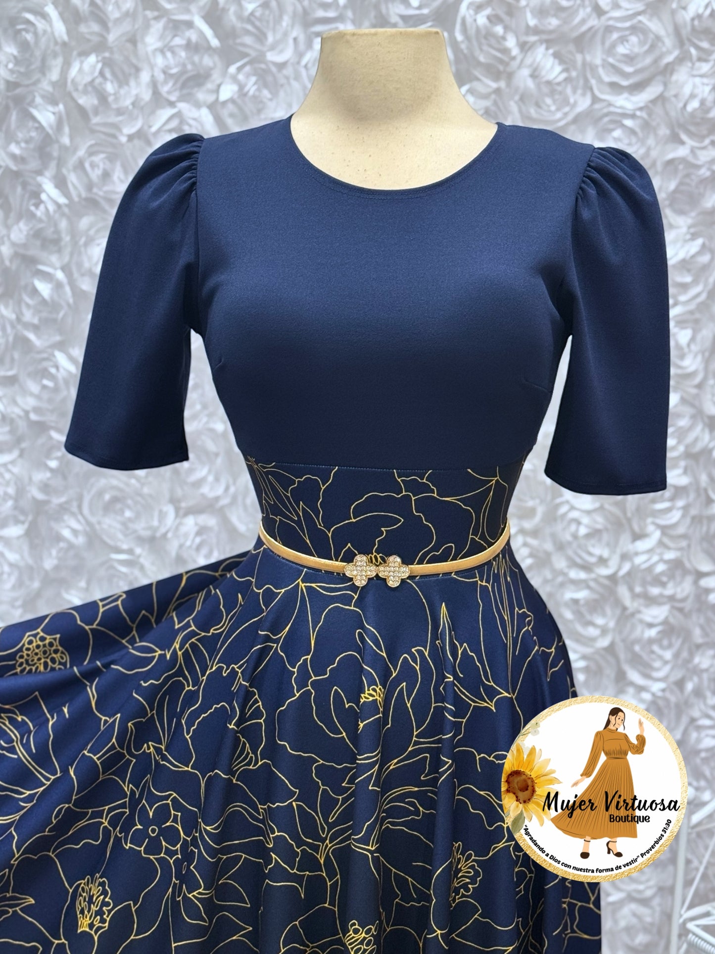 Eliana Navy Ombre Dress