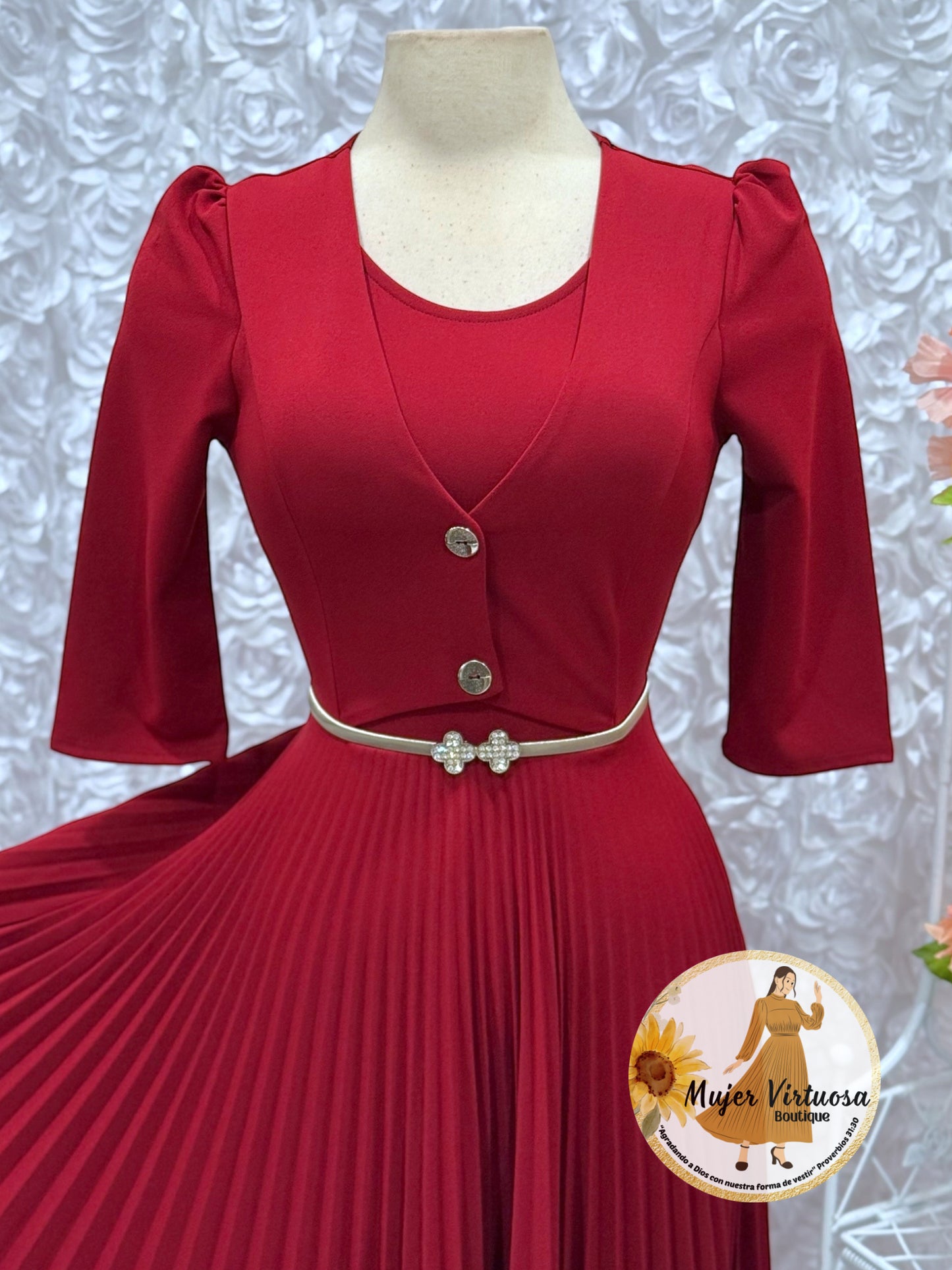 Milena Burgundy Blazer Midi Dress