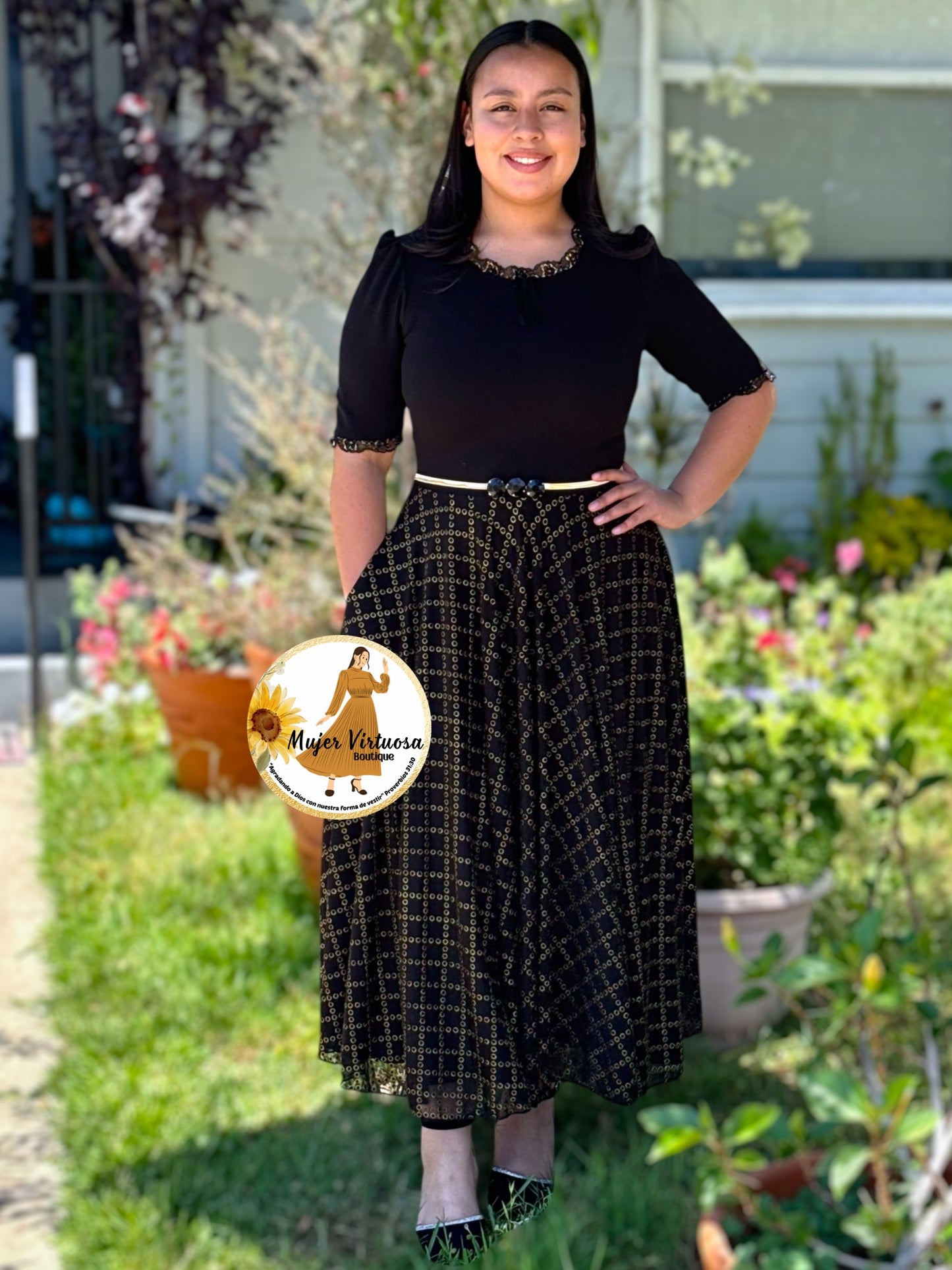 Noelia Black & Gold Dress