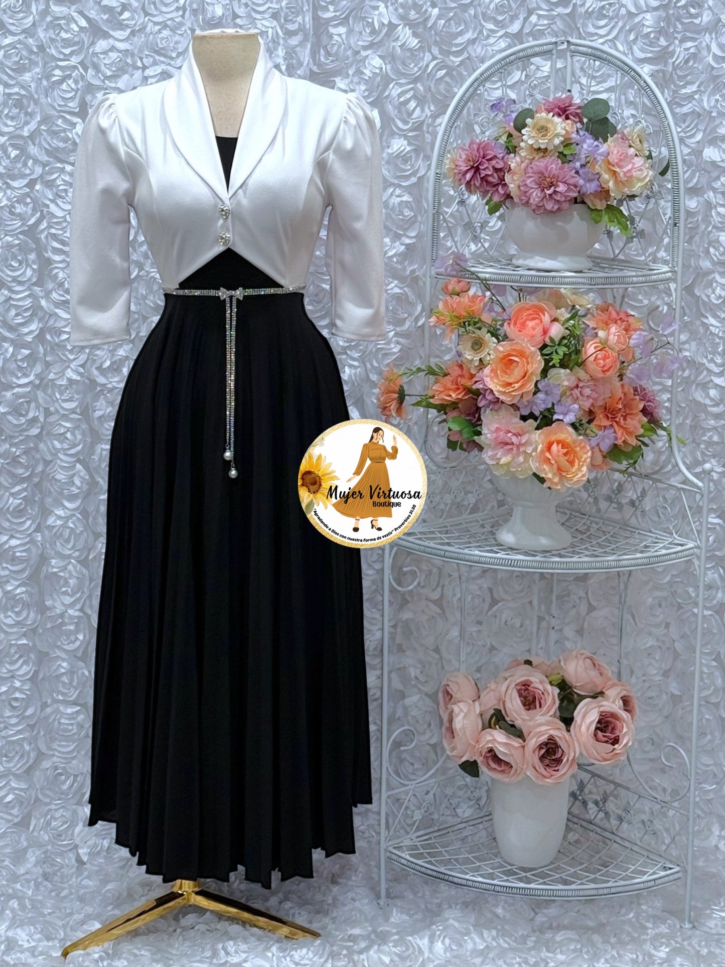 Emely White & Black Dress