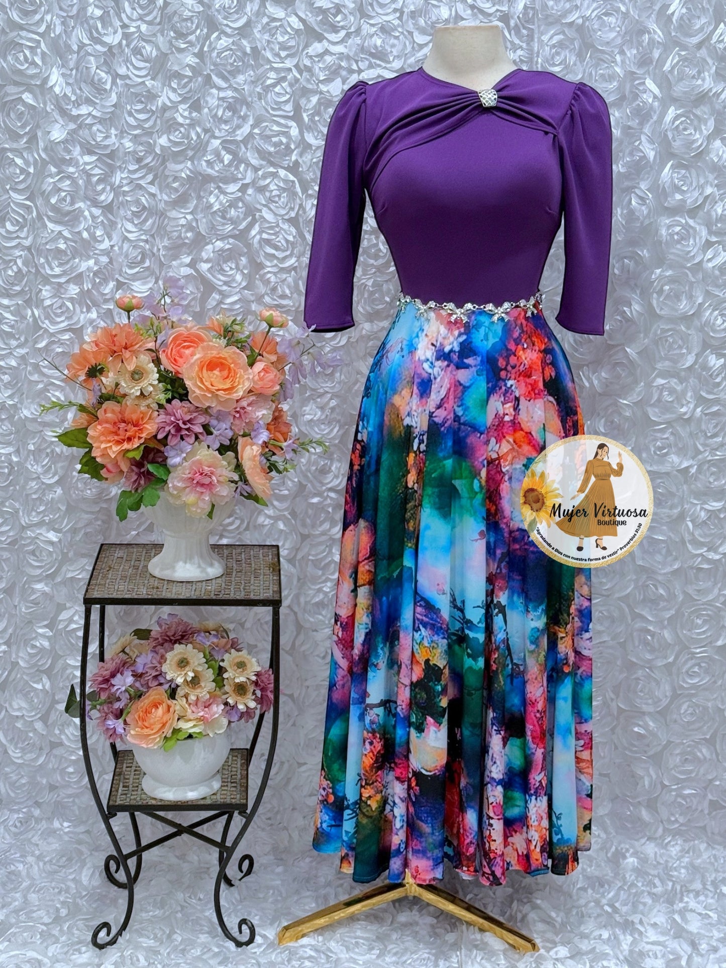 Rosalie Violet Floral Dress