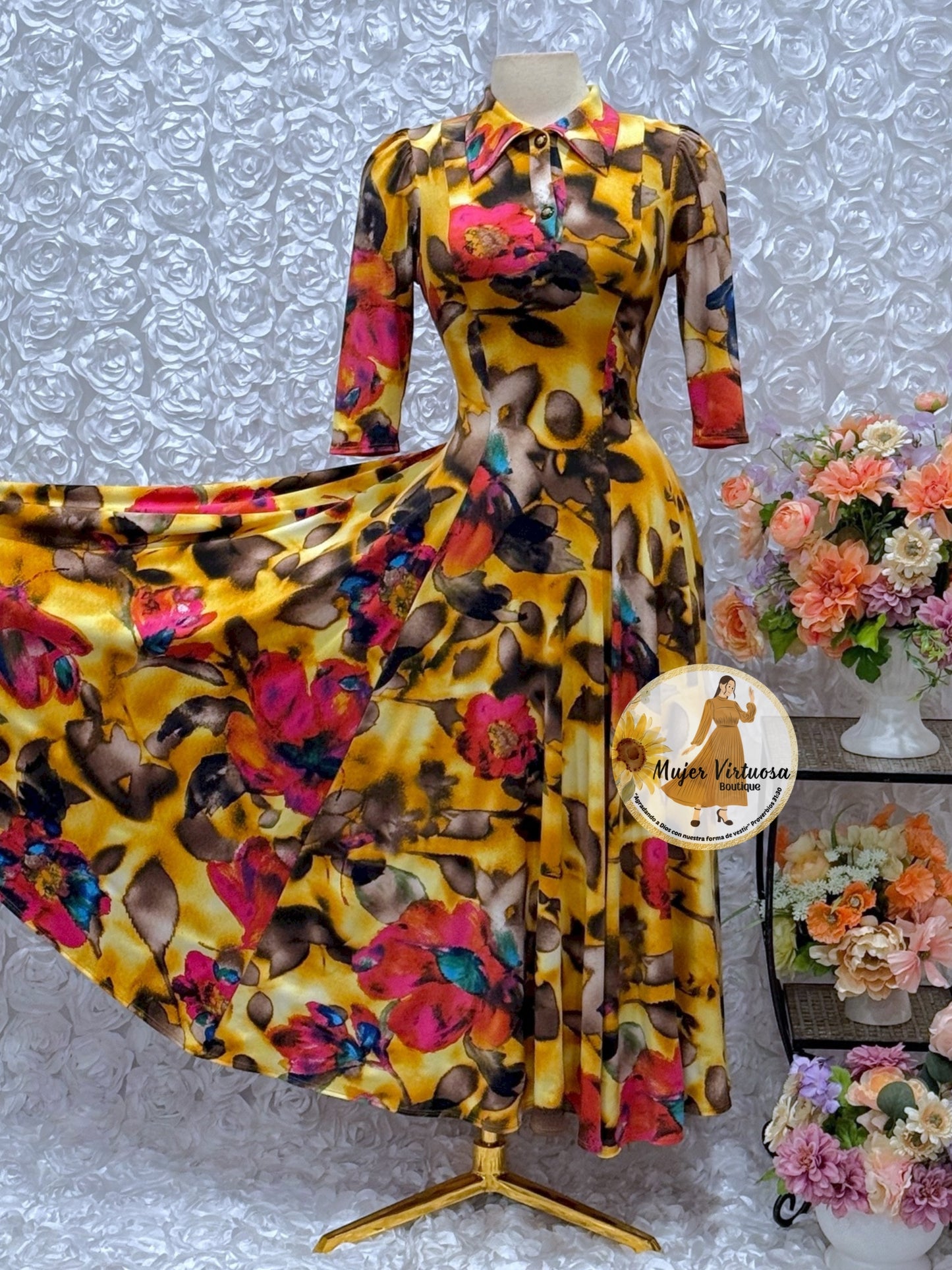 Minerva Mustard Floral Dress