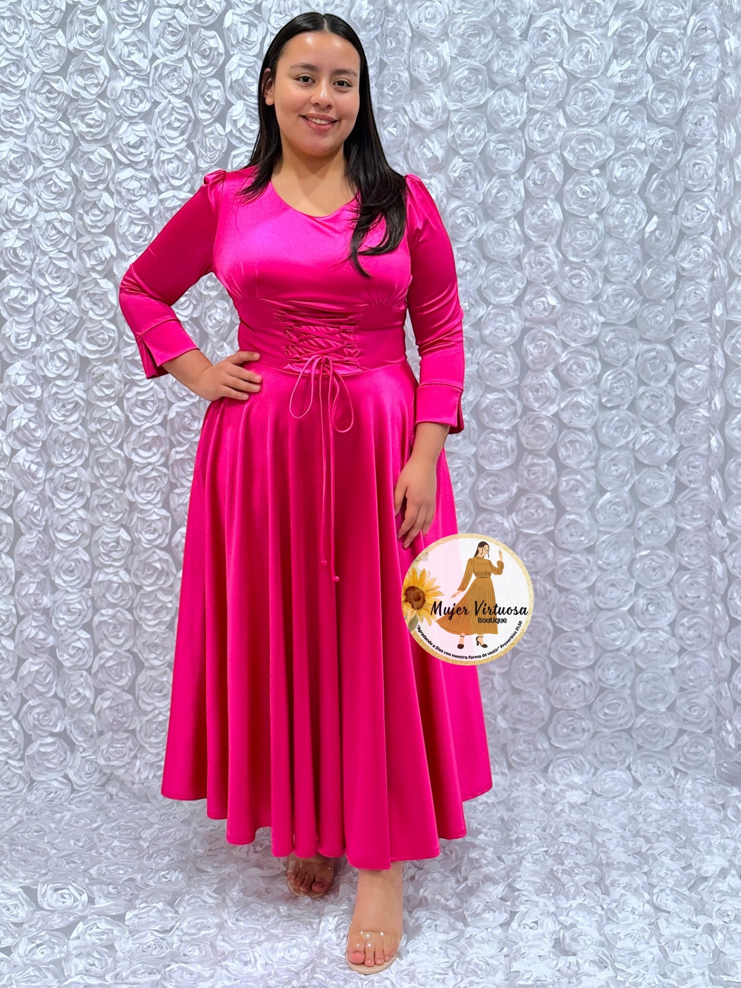 Fucsia Corset Satin Dress