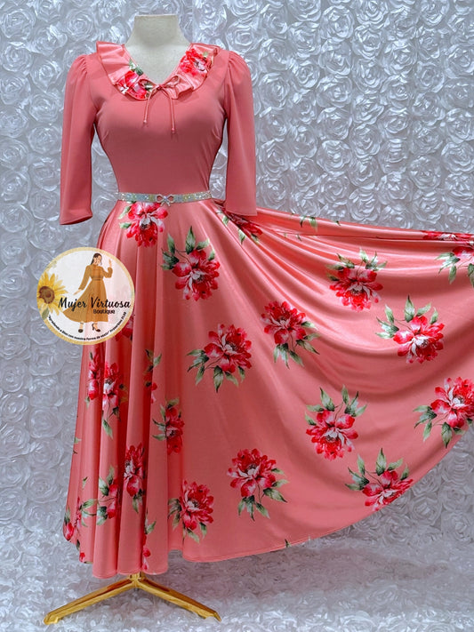 Francesca Salmon Floral Dress