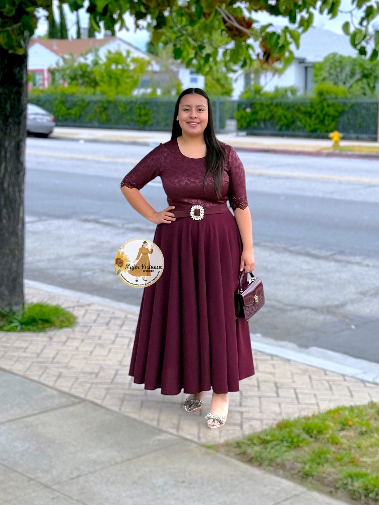 Wine Velvet Elastic Belt
