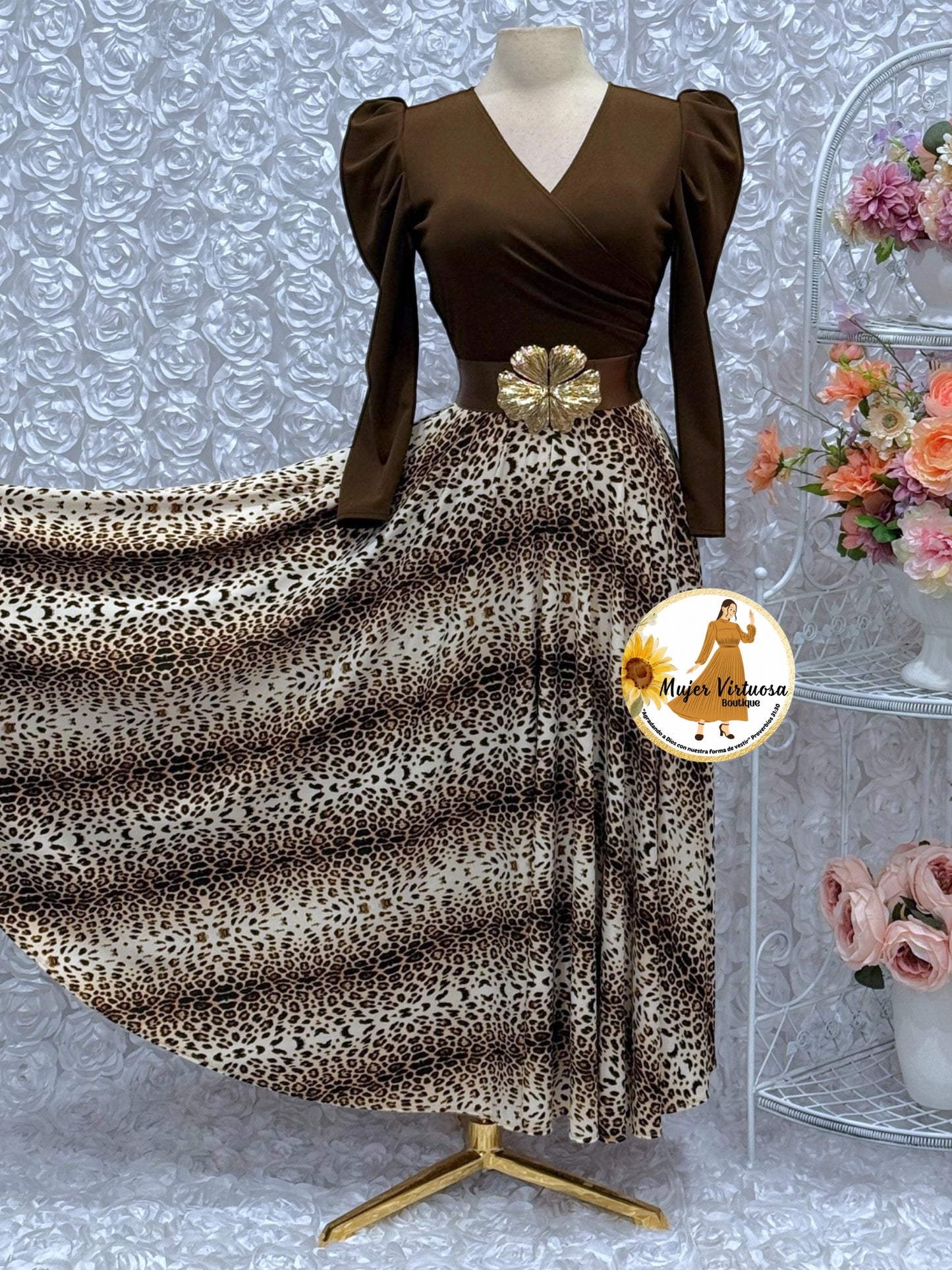 Larissa Brown Animal Print Dress