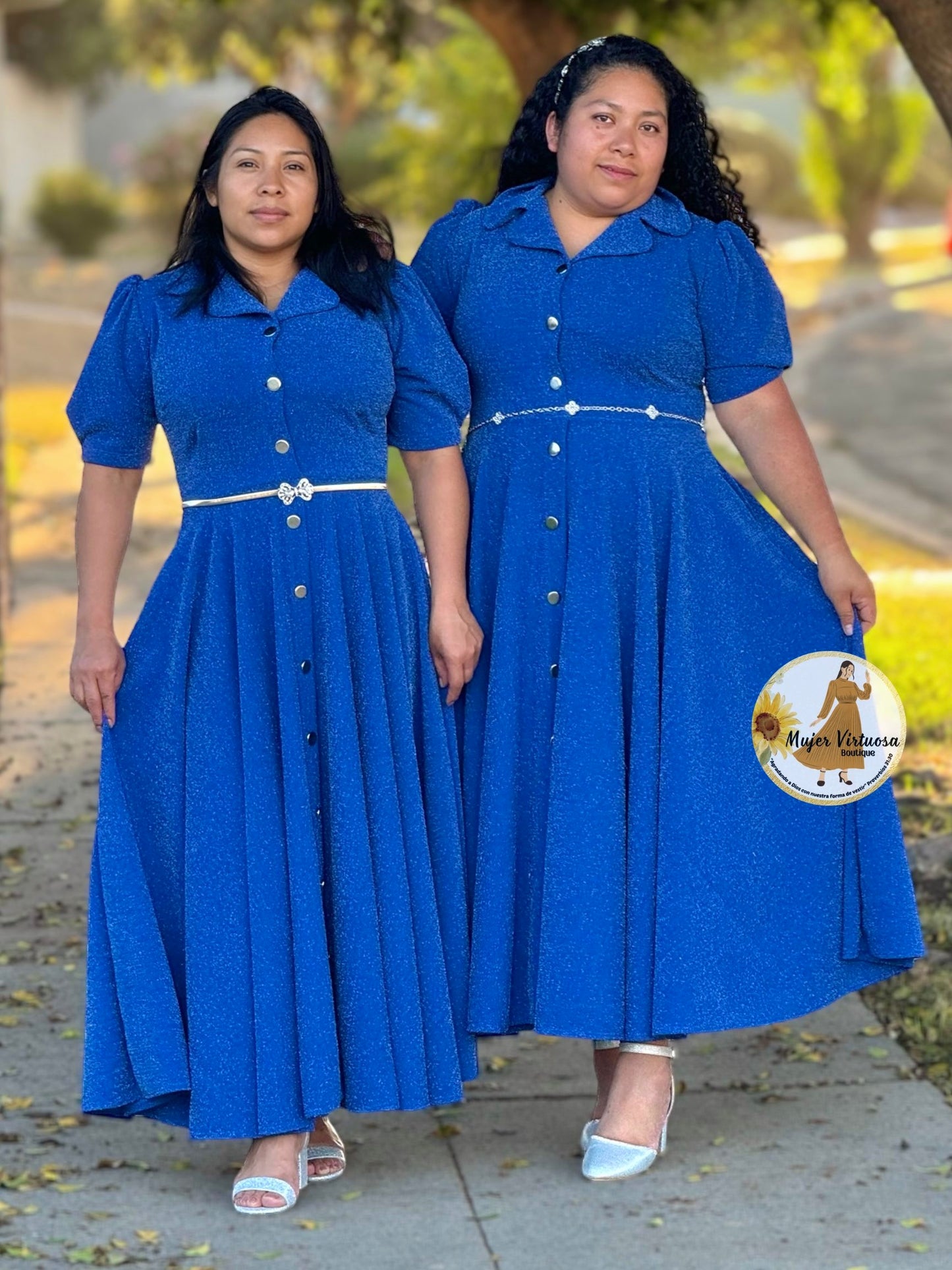 Jimena Royal Blue Metallic Sparkly Dress