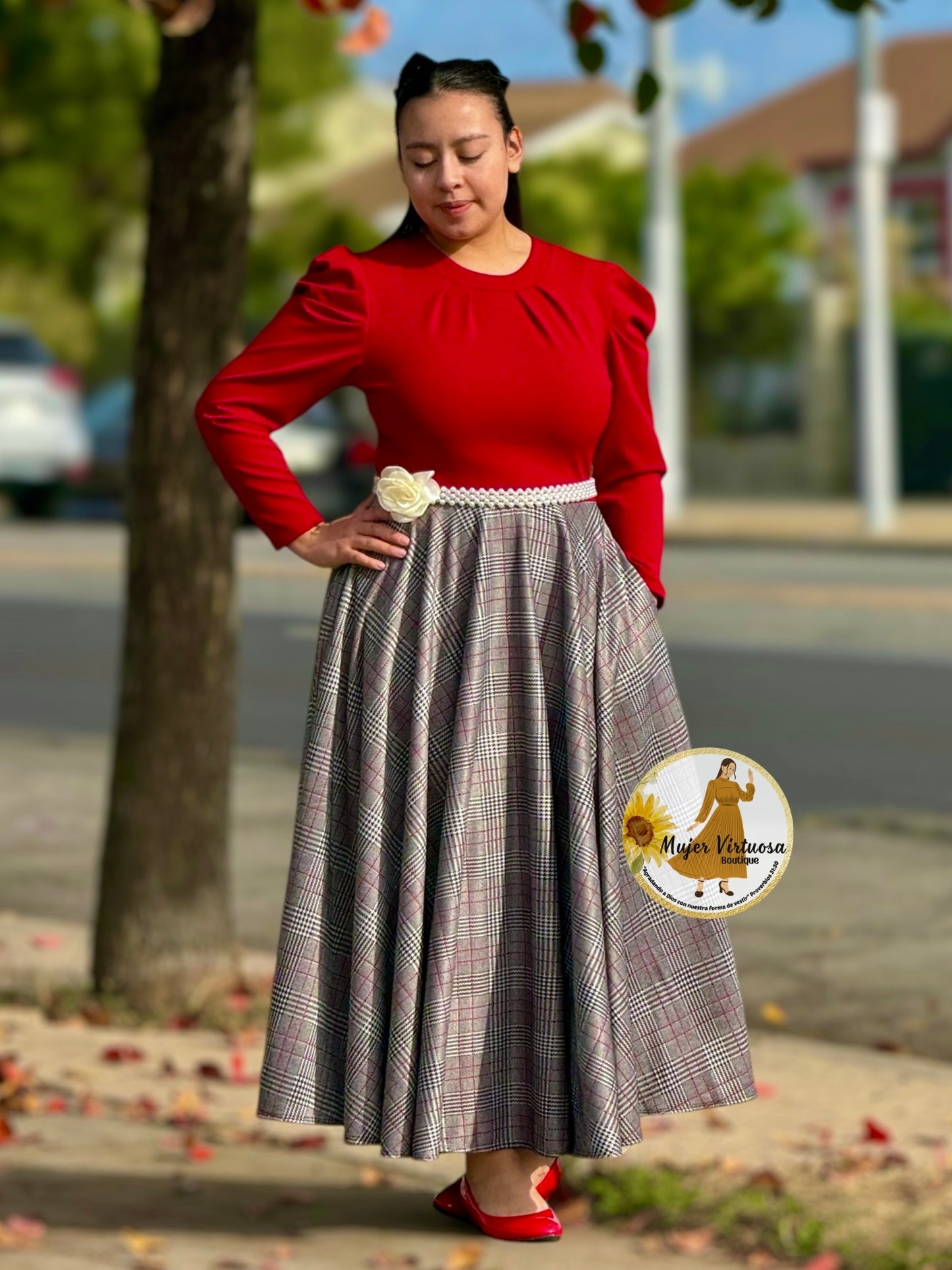 Eloisa Red Plaid Dress