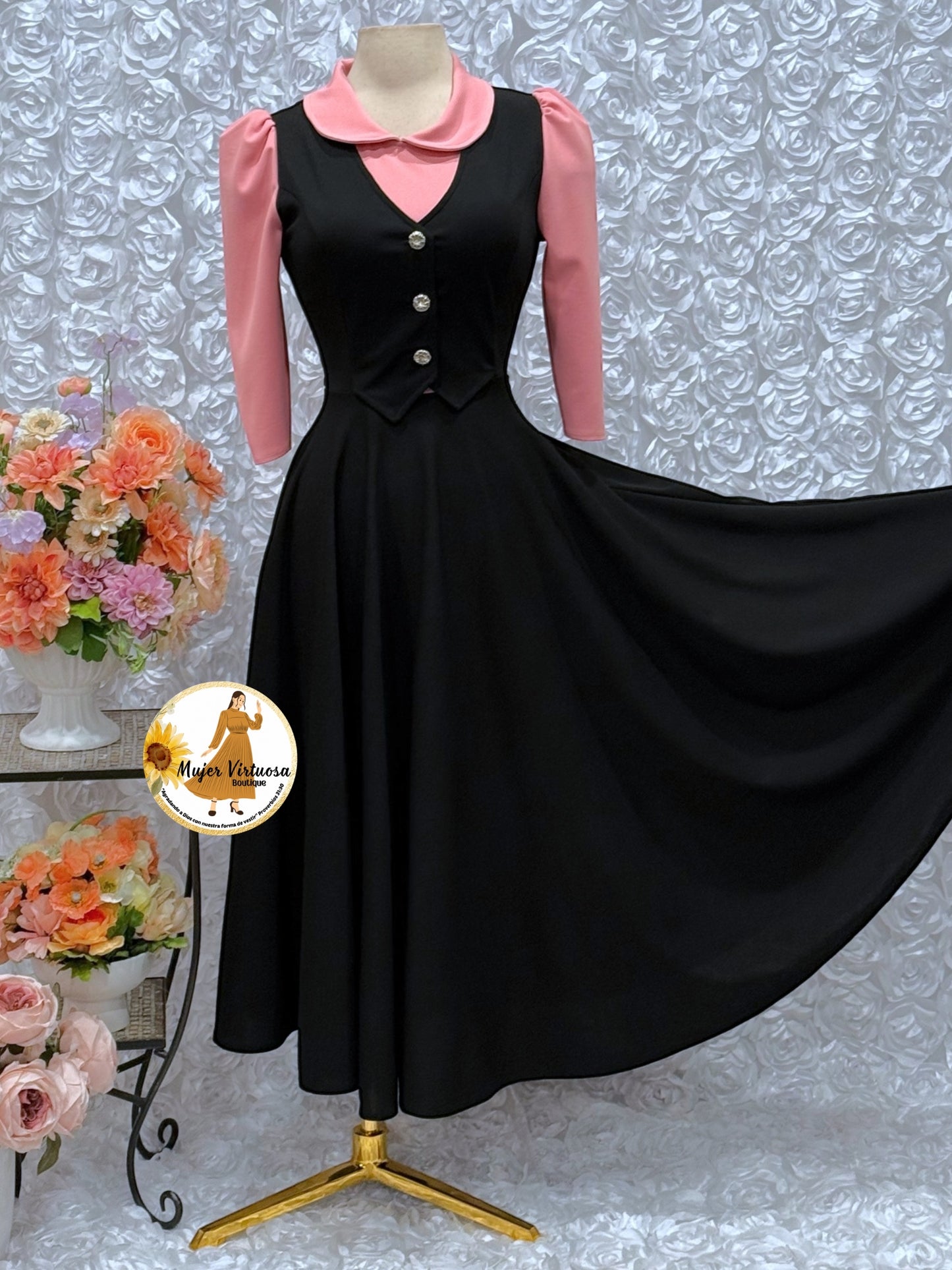 Pink & Black 2 in 1 Dress