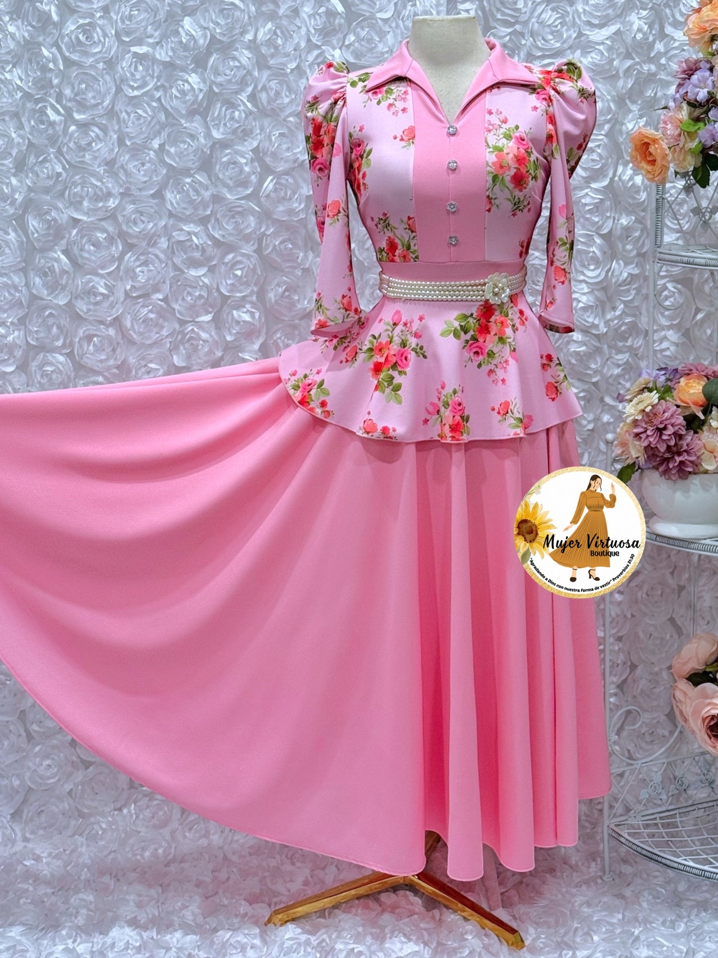 Analy Pink Floral Dress