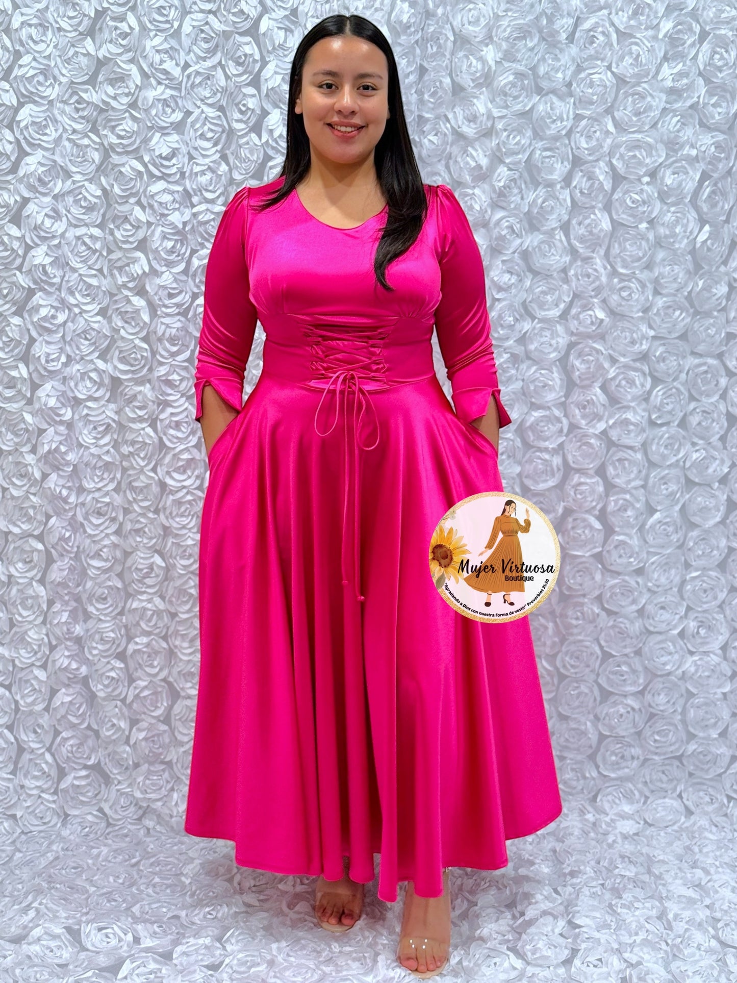 Fucsia Corset Satin Dress
