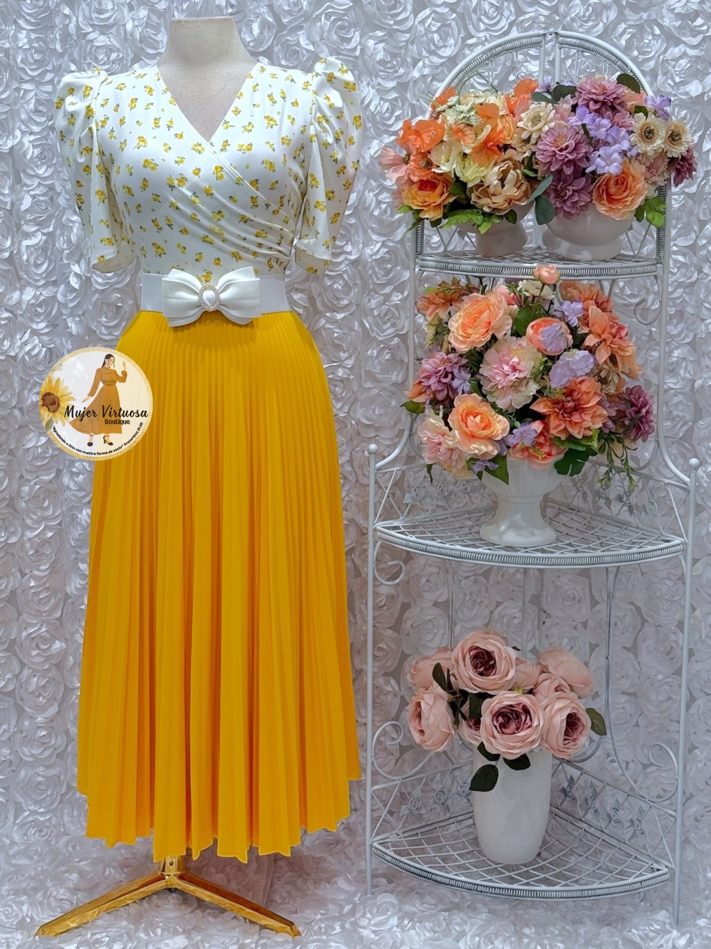 Jessica White/Yellow Floral Dress