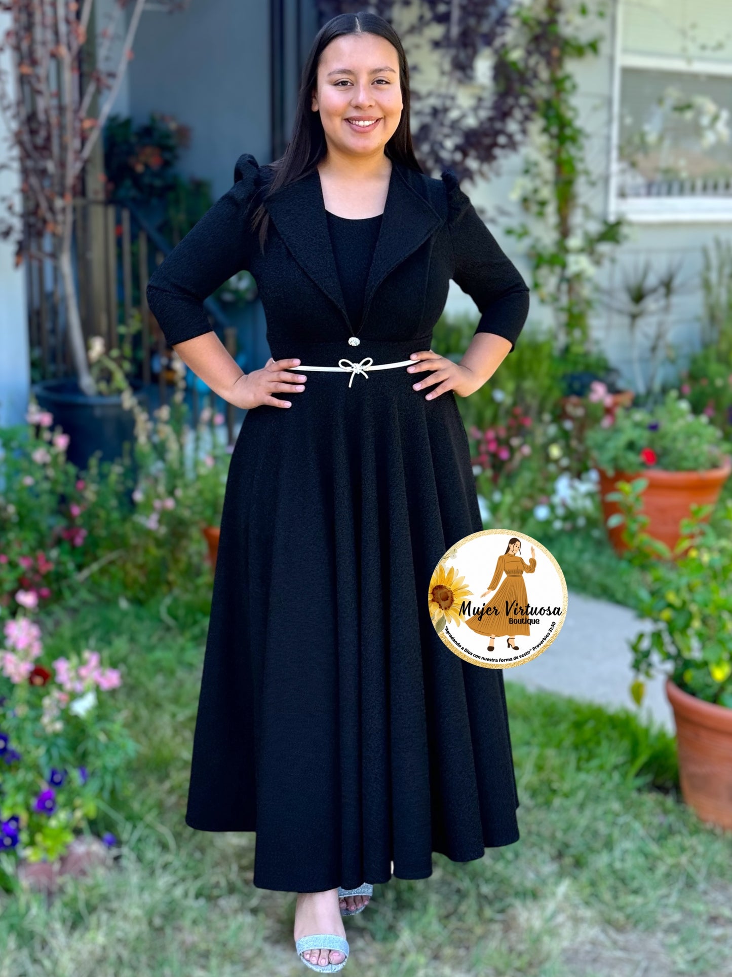 Astrid Black Shiny Blazer Dress