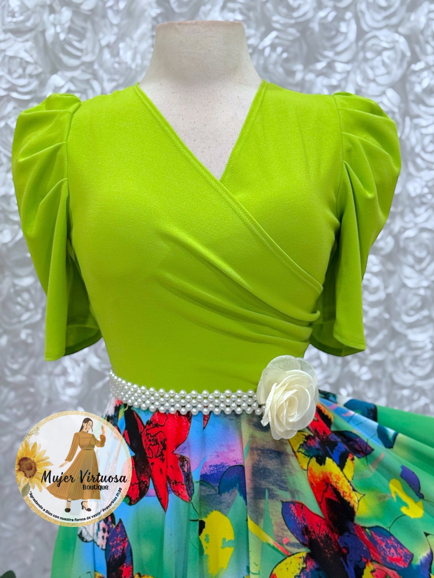 Suri Green Colorful Dress