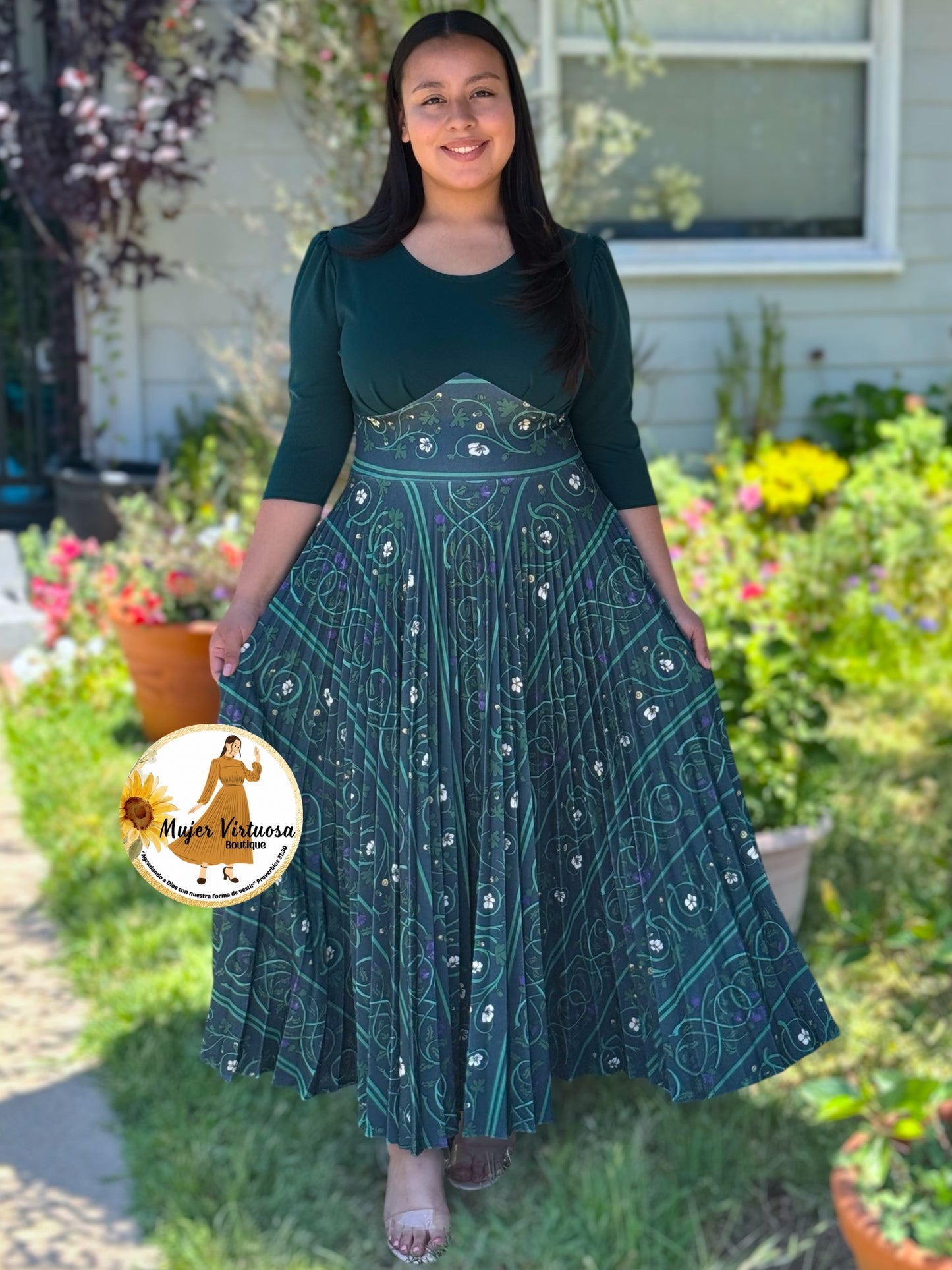Cristel All Green Floral Dress