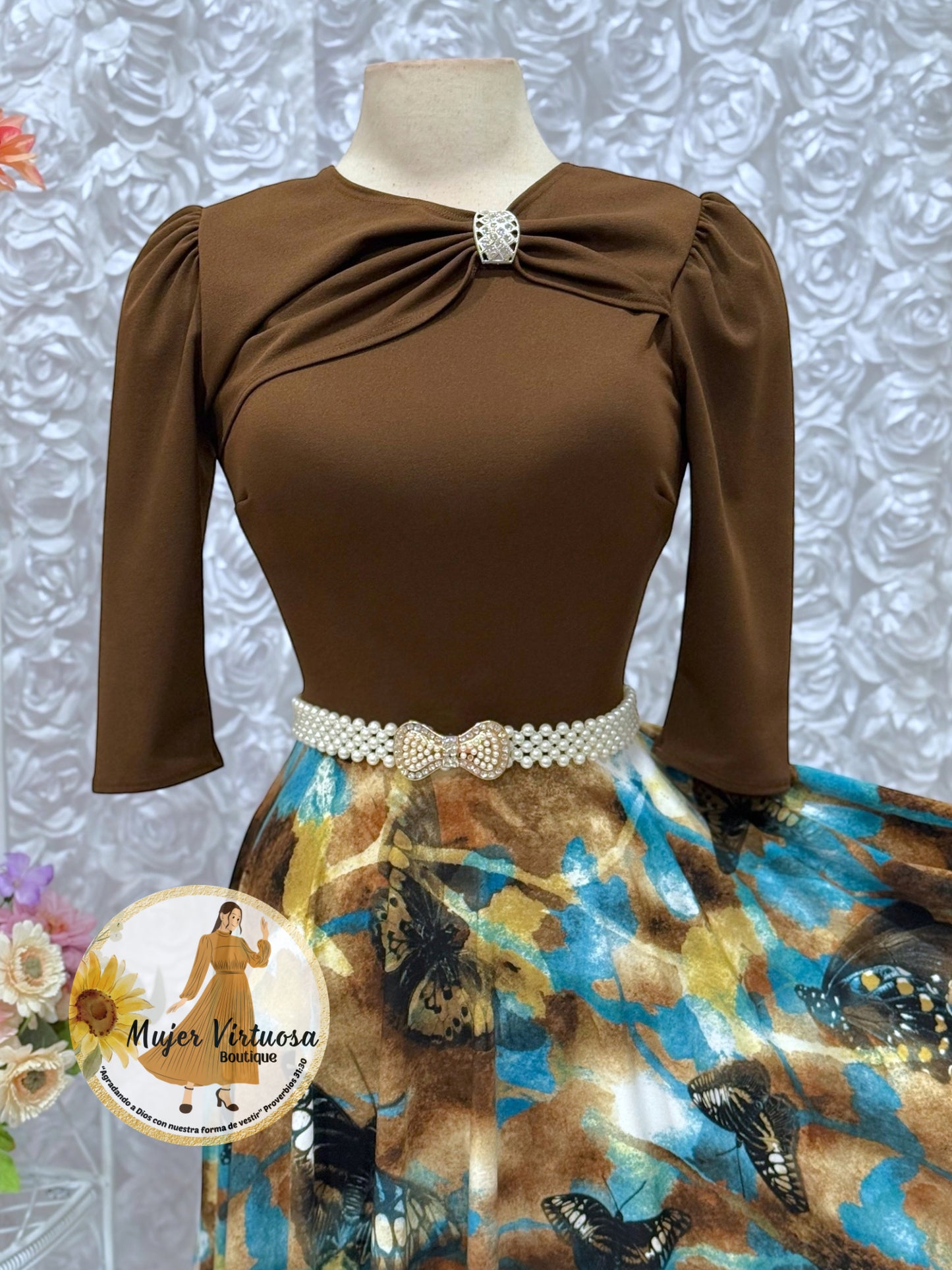 Rosalie Brown Butterfly Dress