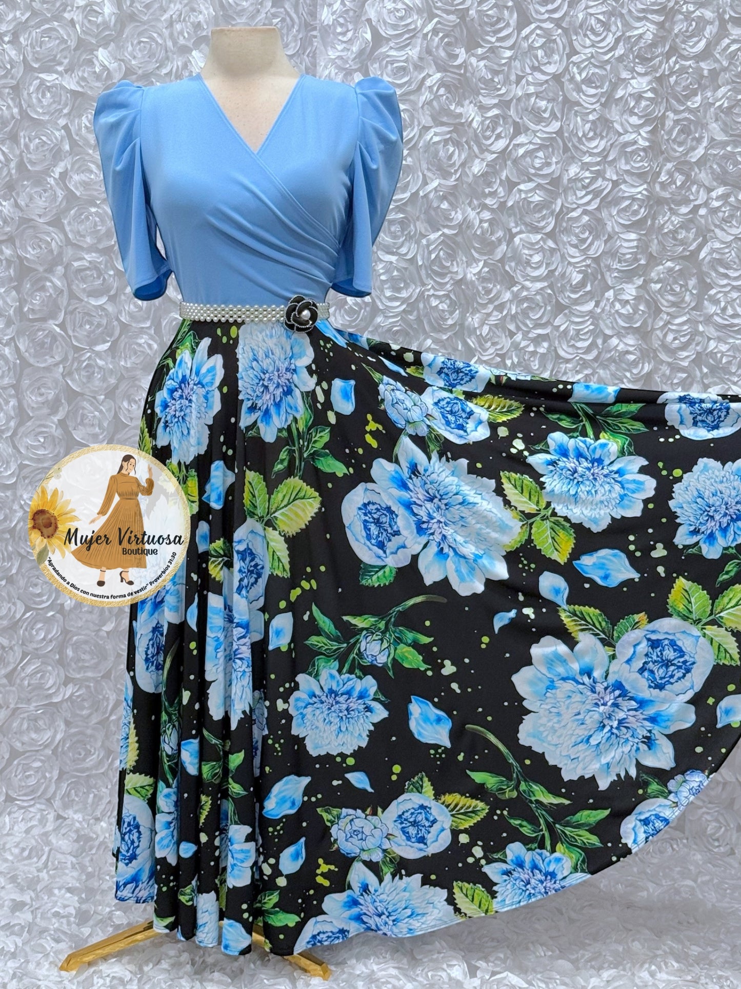Suri Sky Blue Floral Dress