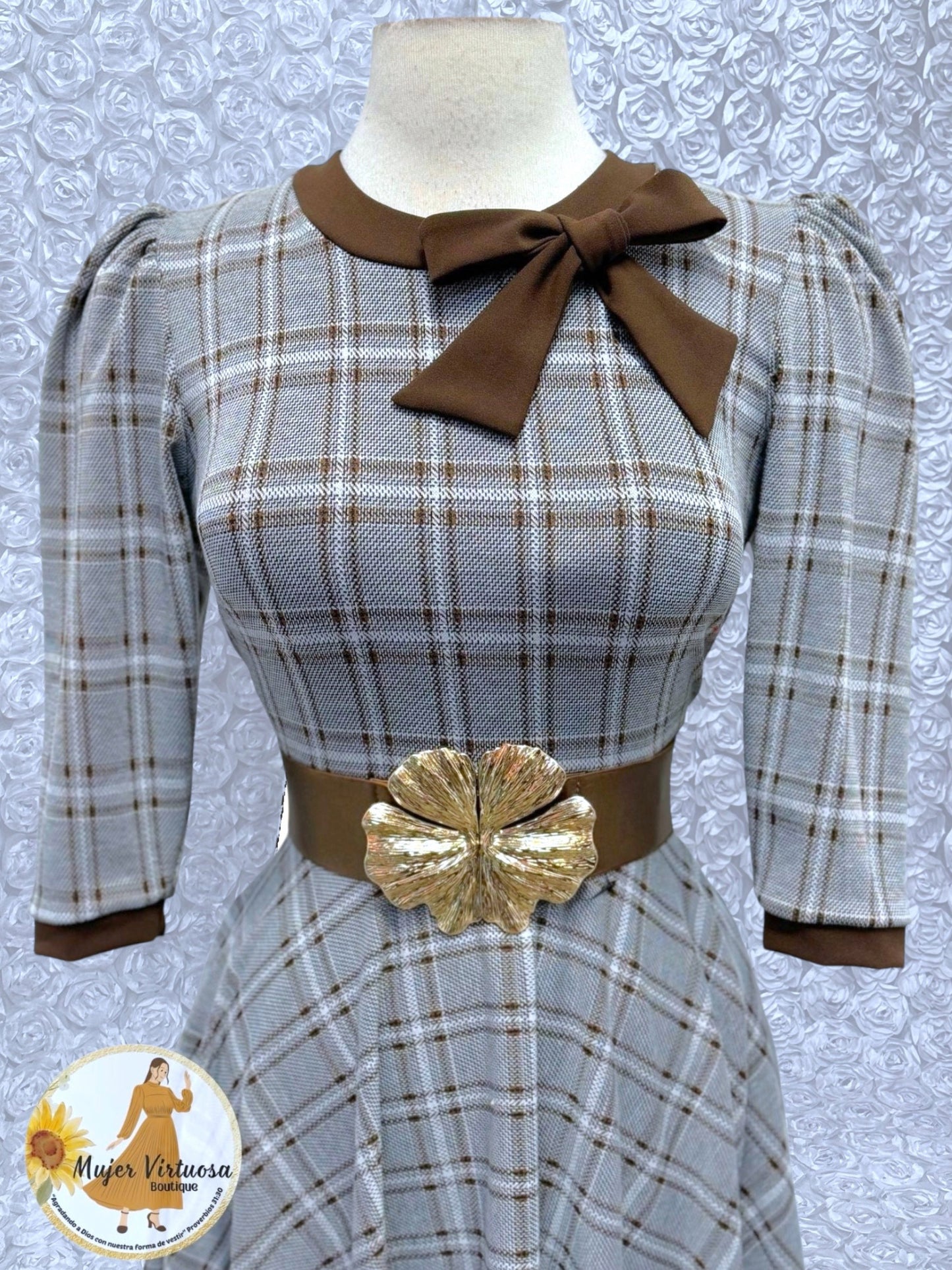 Juliette Brown Plaid Dress