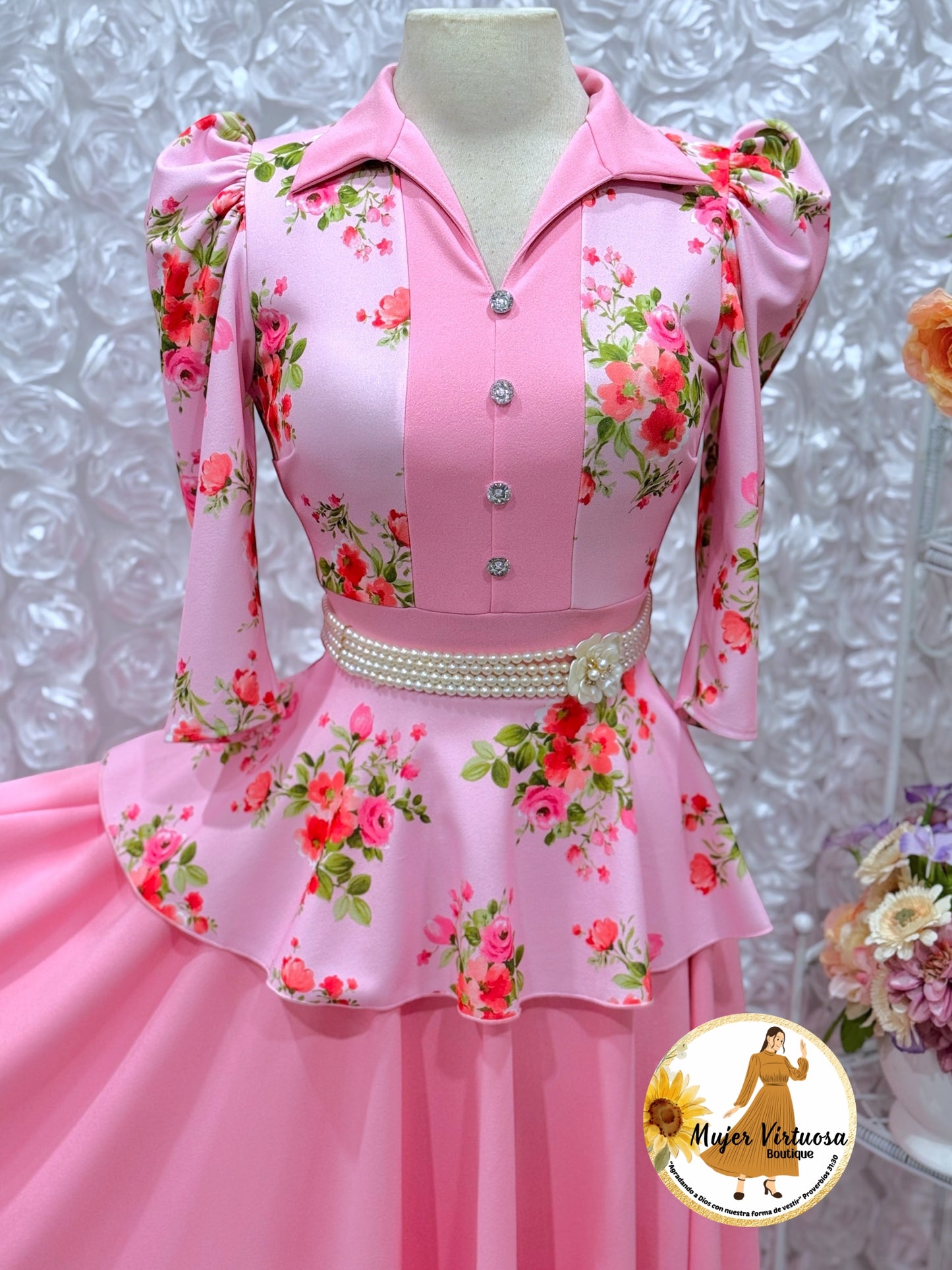 Analy Pink Floral Dress