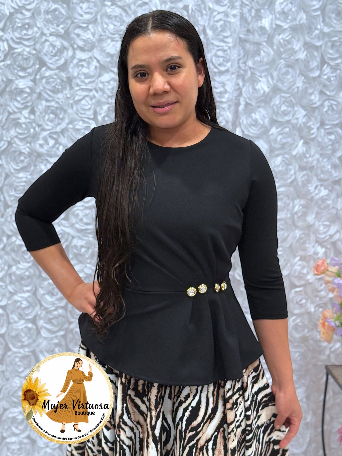 Betty Black/Animal Print Dress